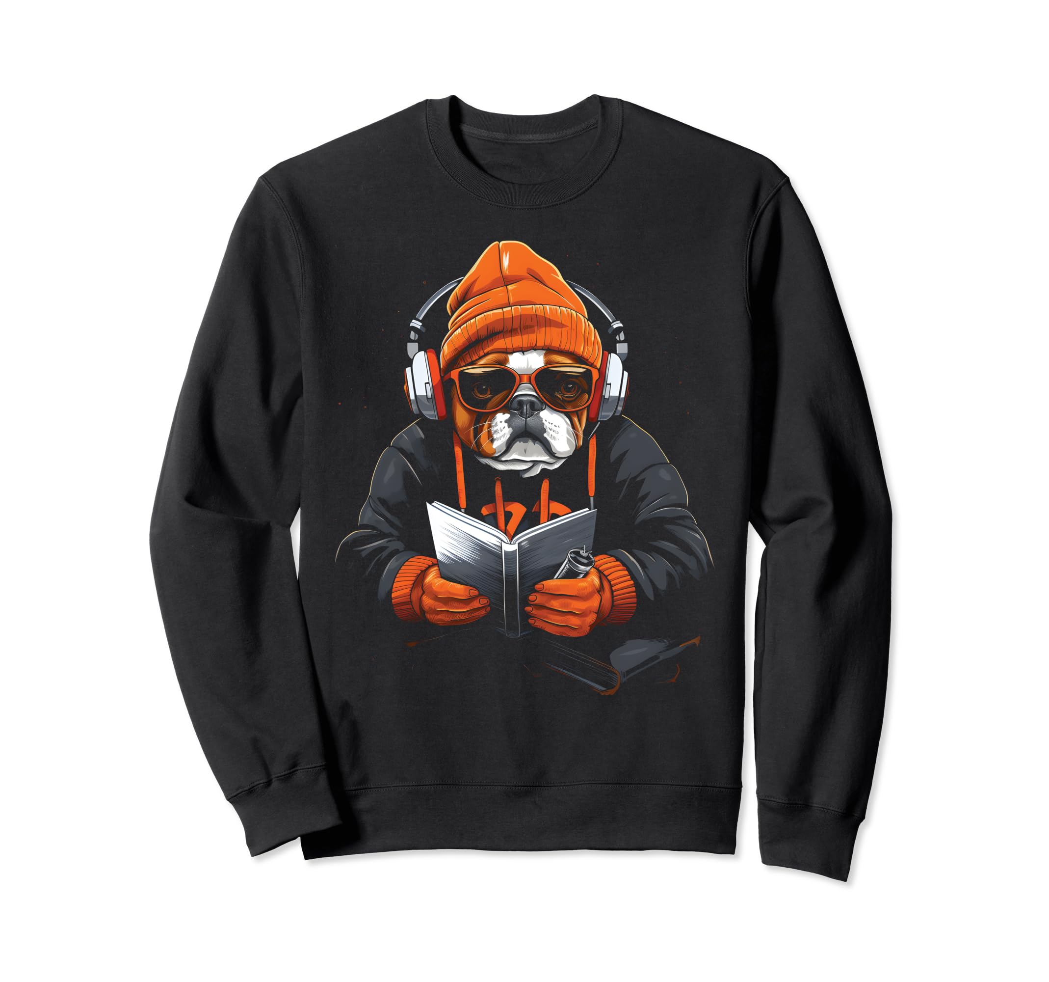 Book Stuff Book Lovers Bulldog Sweatshirt - Unique Graphic for Adults - T-Shirt, Sweatshirt, Hoodie