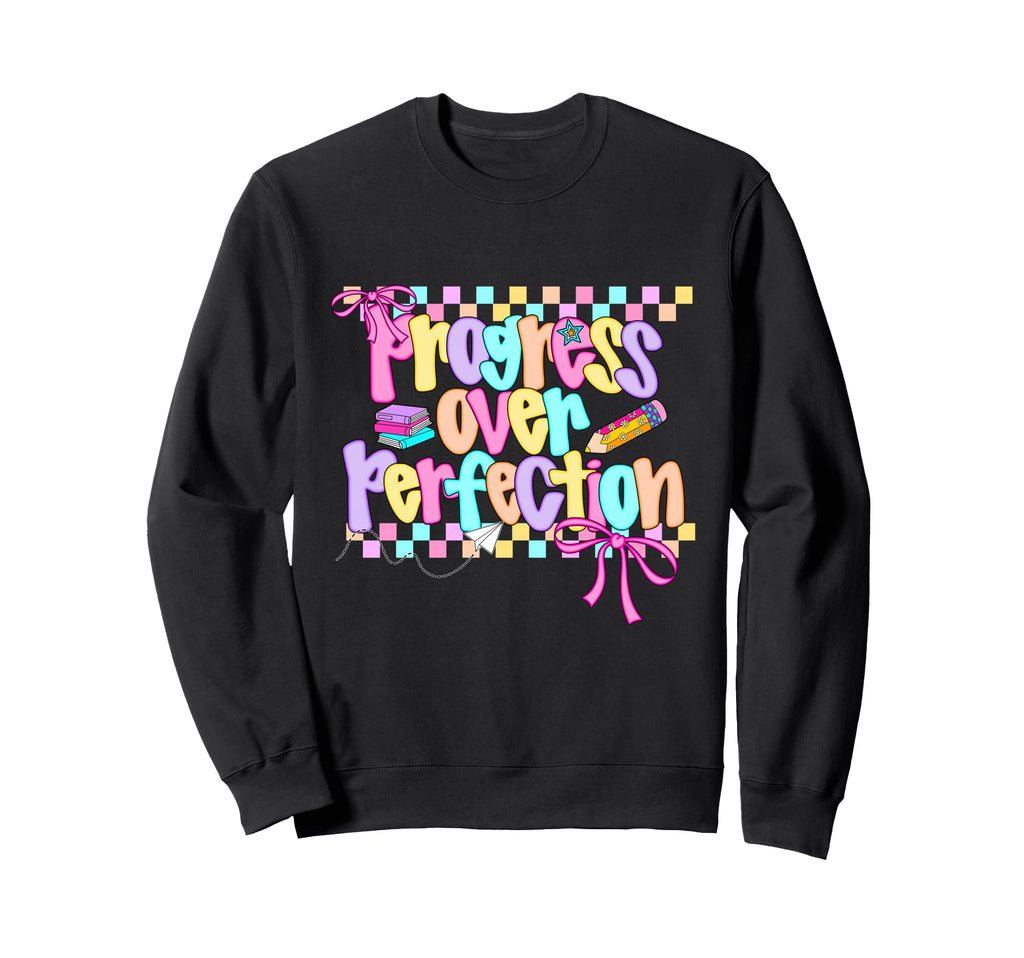 Progress Over Perfection Preppy Sweatshirt - Streetwear Style Men Women - T-Shirt, Sweatshirt, Hoodie