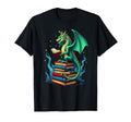 Bookworm Book Dragon School T-Shirt - Aesthetic Graphic Men Women - T-Shirt, Sweatshirt, Hoodie