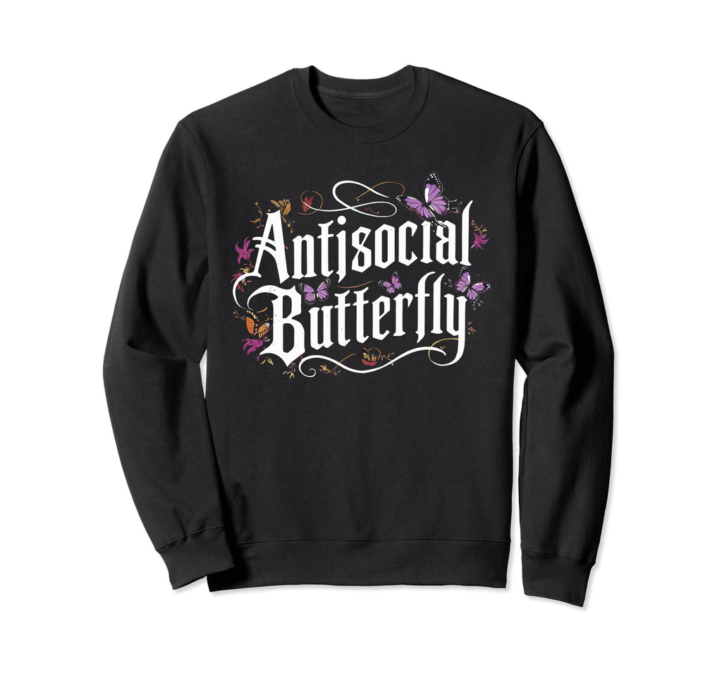 Antisocial Butterfly Introvert Sweatshirt - Custom Art Print for Adults - T-Shirt, Sweatshirt, Hoodie
