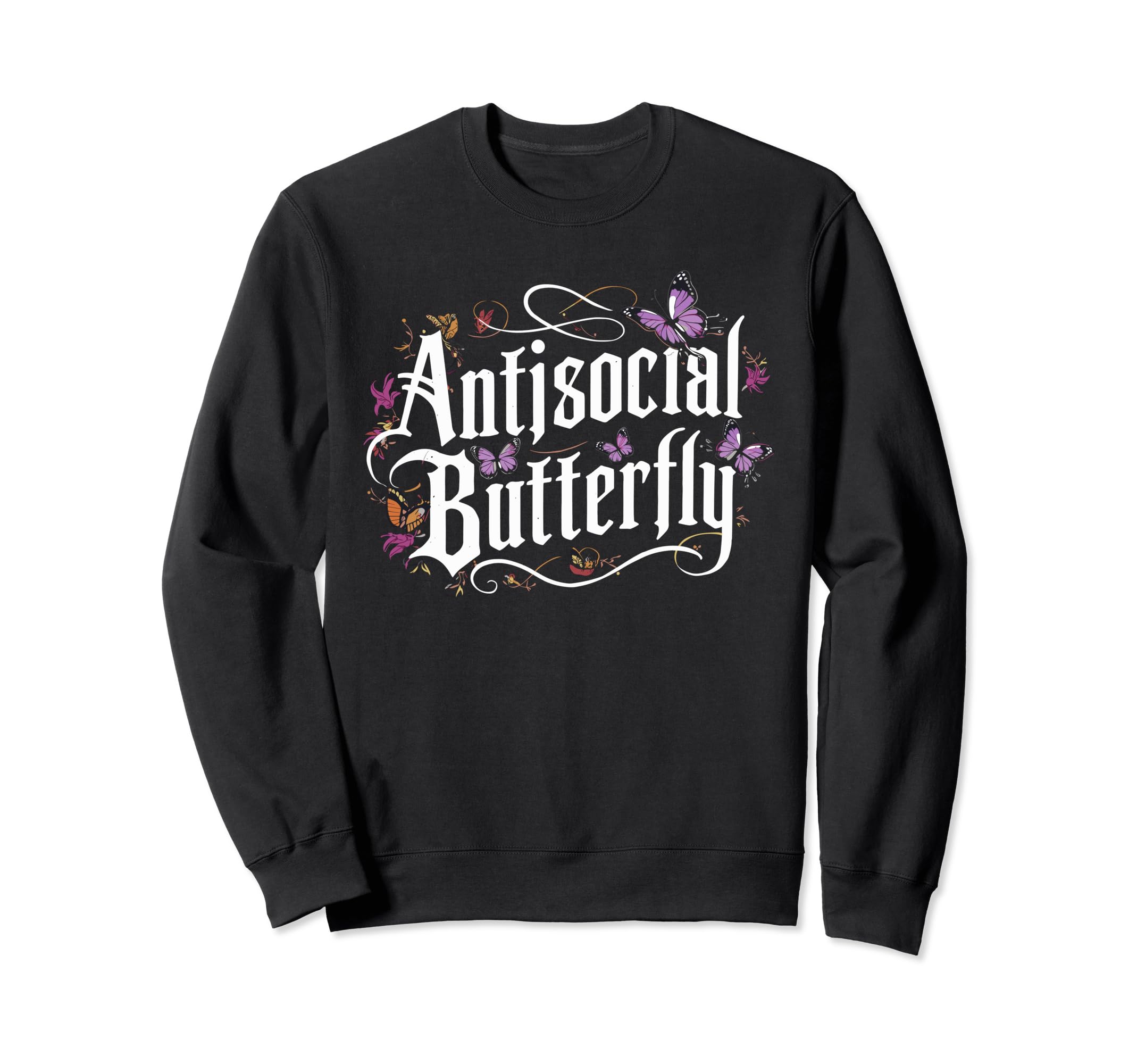 Antisocial Butterfly Introvert Sweatshirt - Custom Art Print for Adults - T-Shirt, Sweatshirt, Hoodie