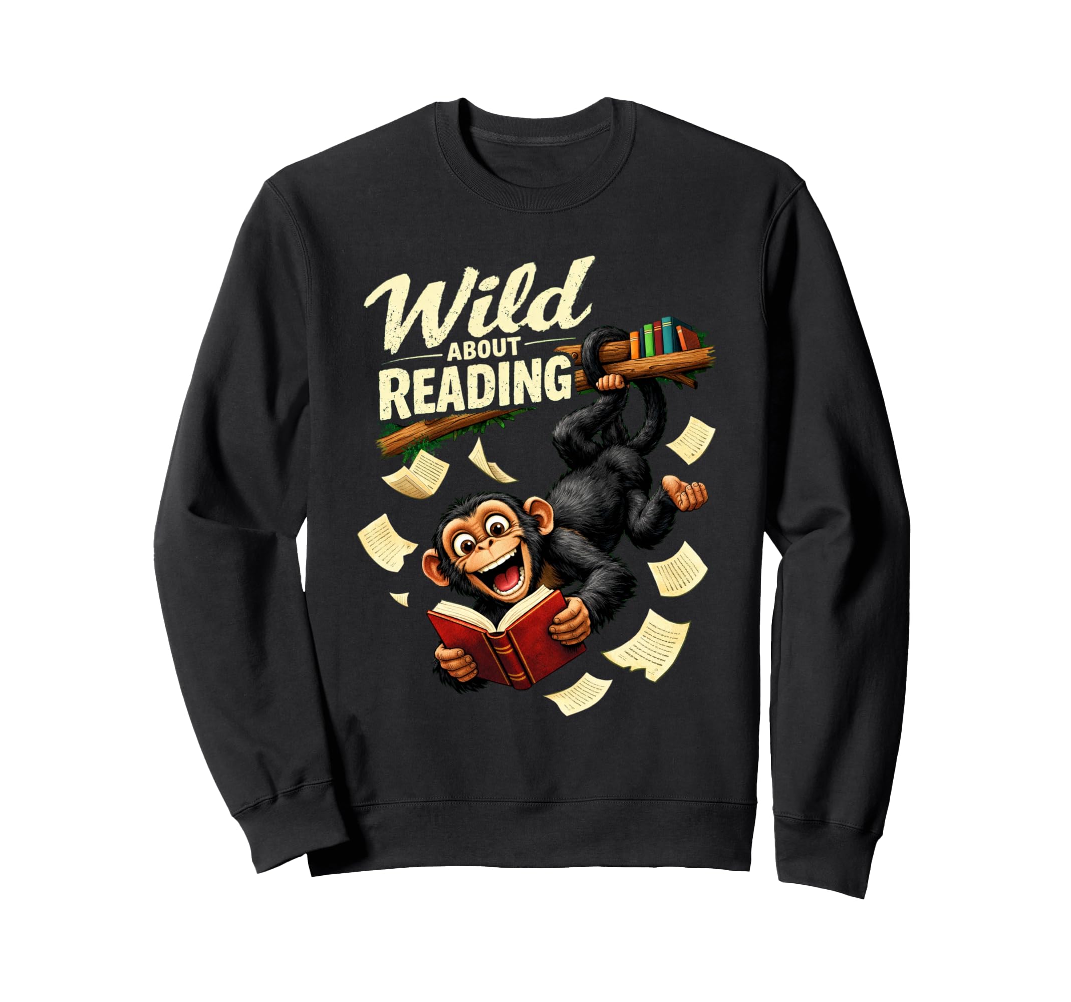 Bookworm Wild About Reading Sweatshirt - Aesthetic Graphic Men Women - T-Shirt, Sweatshirt, Hoodie