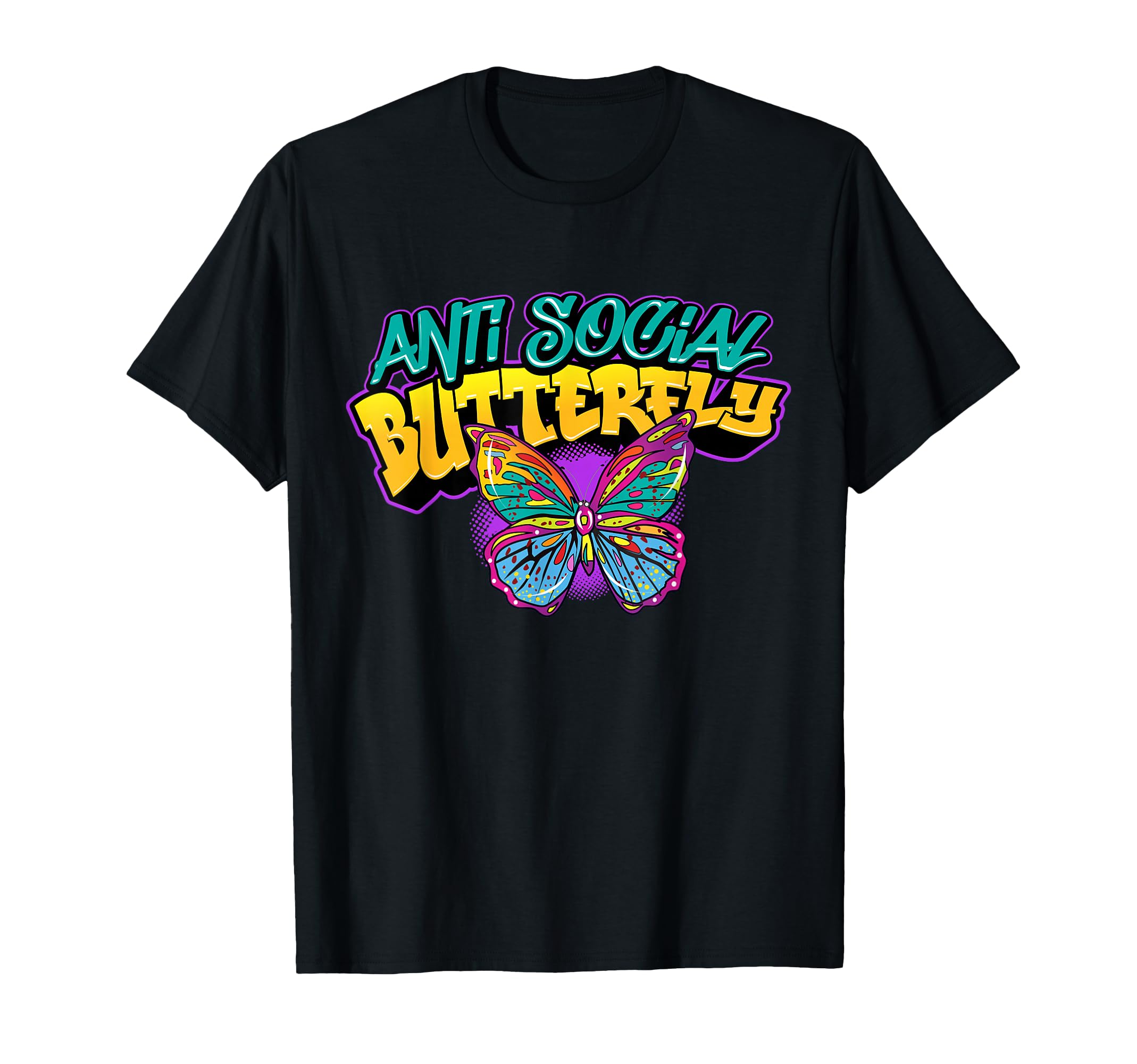 Graffiti Art Colorful Antisocial T-Shirt - Unique Graphic for Adults - T-Shirt, Sweatshirt, Hoodie