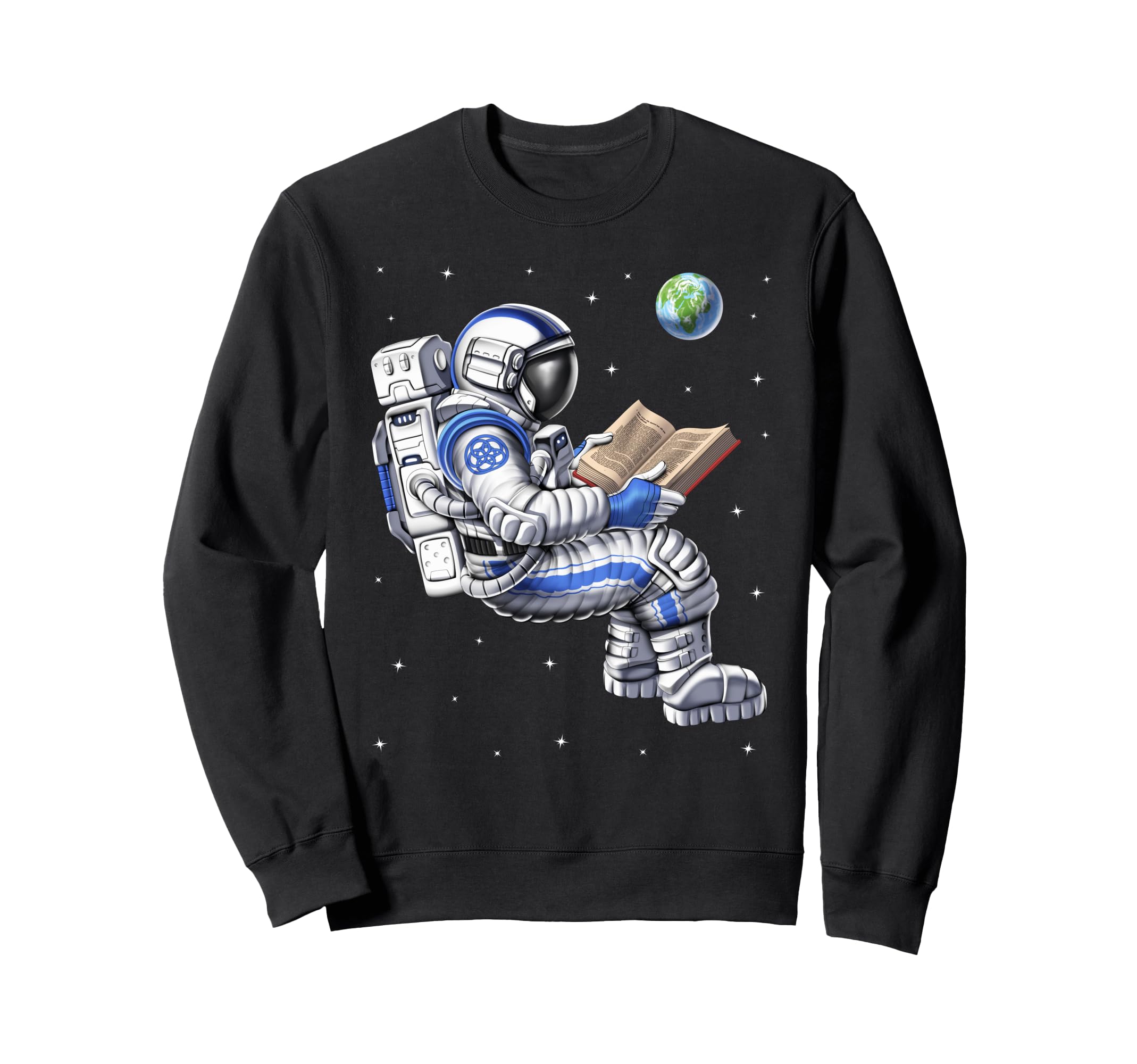 Space Astronaut Reading Book Bookworm Sweatshirt - Streetwear Style Unisex - T-Shirt, Sweatshirt, Hoodie