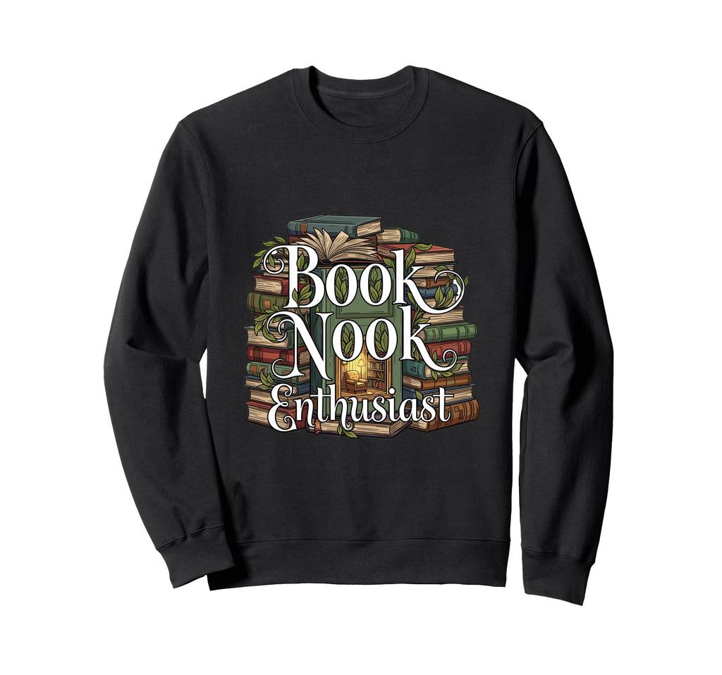 Book Nook Enthusiast Cozy Sweatshirt - Aesthetic Graphic for Adults - T-Shirt, Sweatshirt, Hoodie