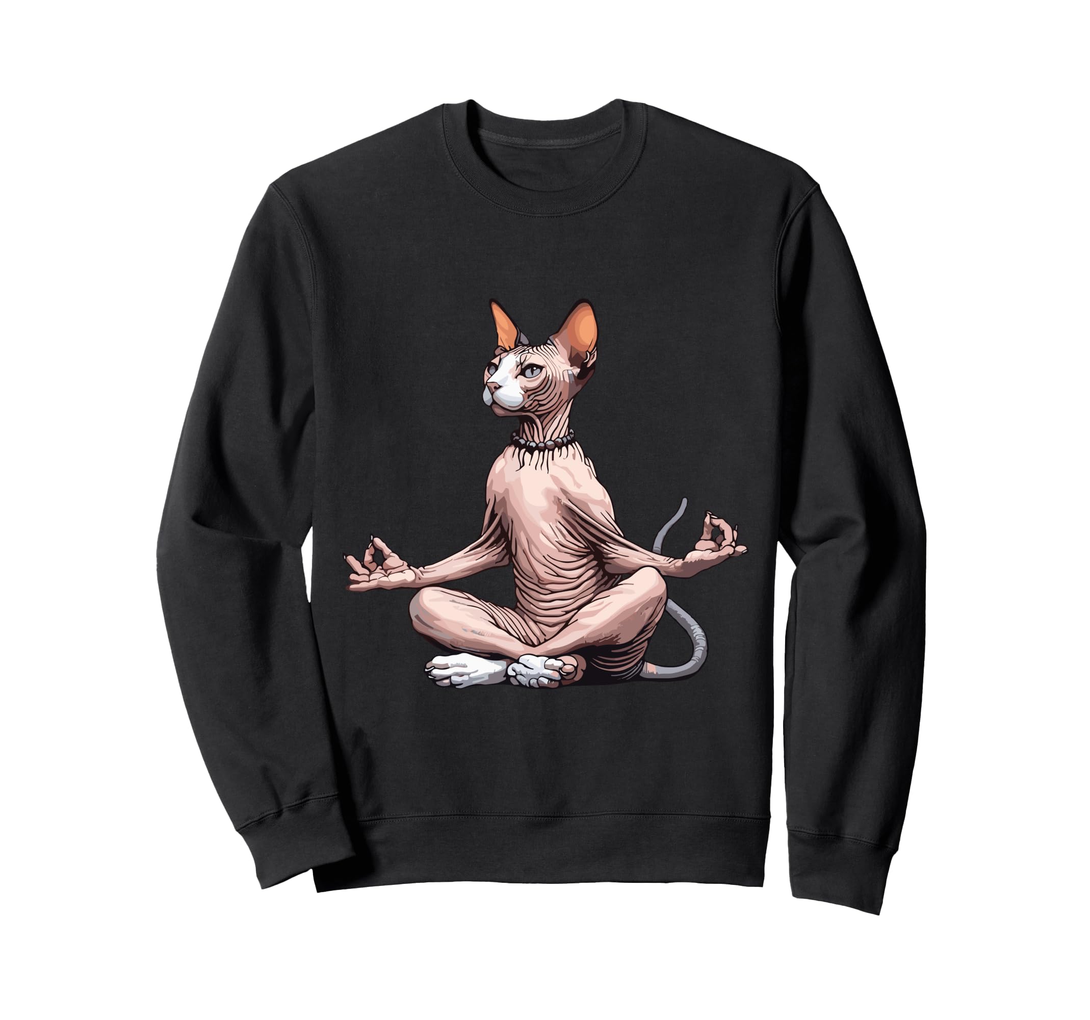 Meditation Sphynx Yoga Pose Relaxing Sweatshirt - Unique Graphic Men Women - T-Shirt, Sweatshirt, Hoodie