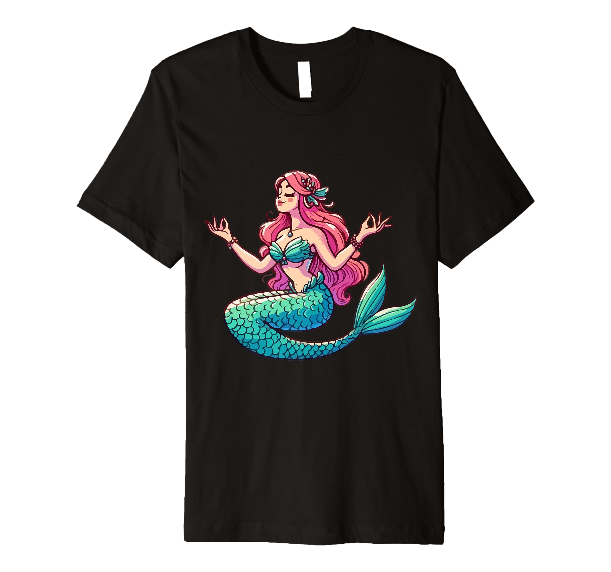 Meditation Mermaid Yoga Pose Relaxing T-Shirt - Unique Graphic Men Women - T-Shirt, Sweatshirt, Hoodie
