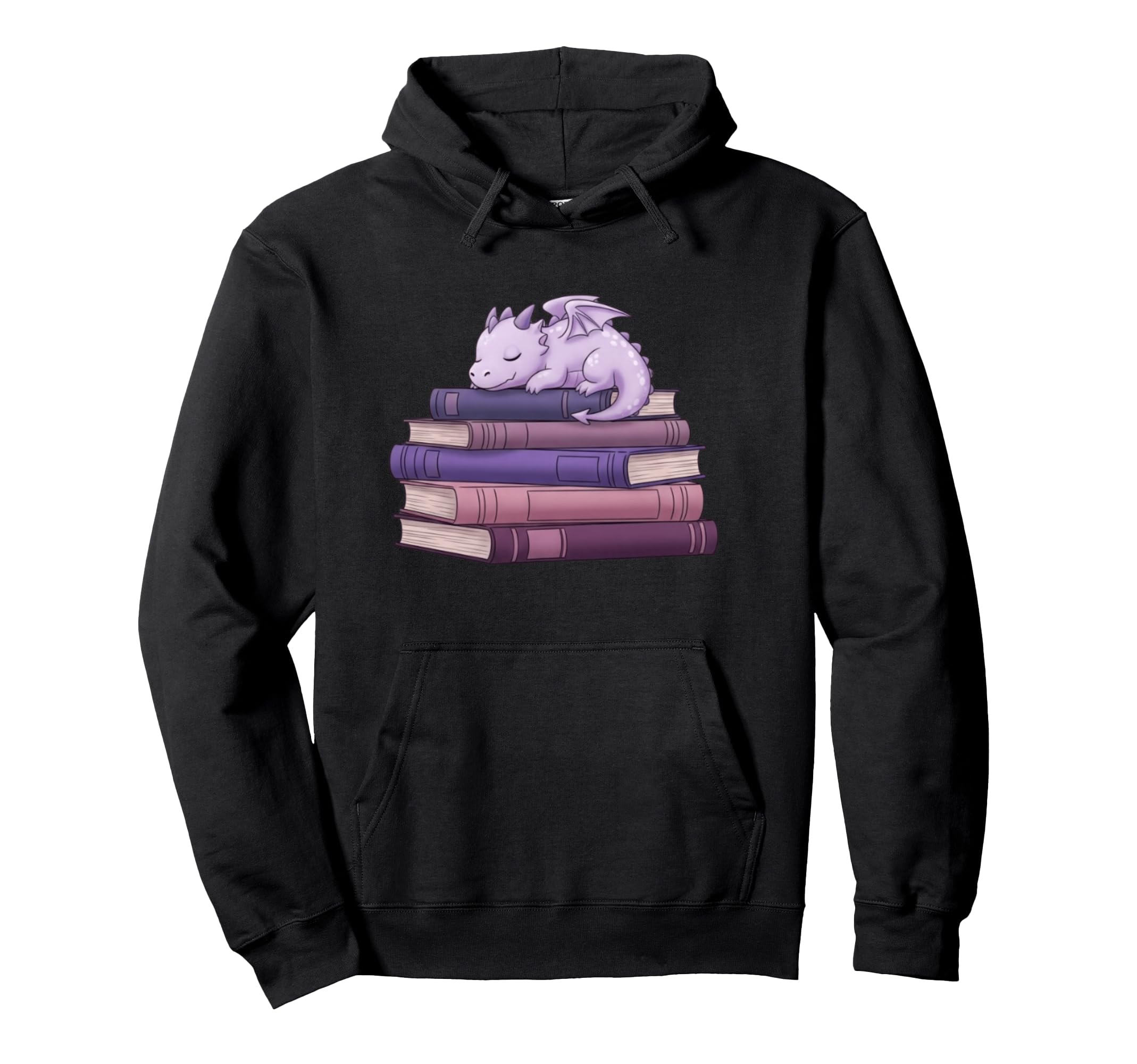 Sleeping Dragon Stacked Books Readers Hoodie - Custom Art Print Unisex - T-Shirt, Sweatshirt, Hoodie