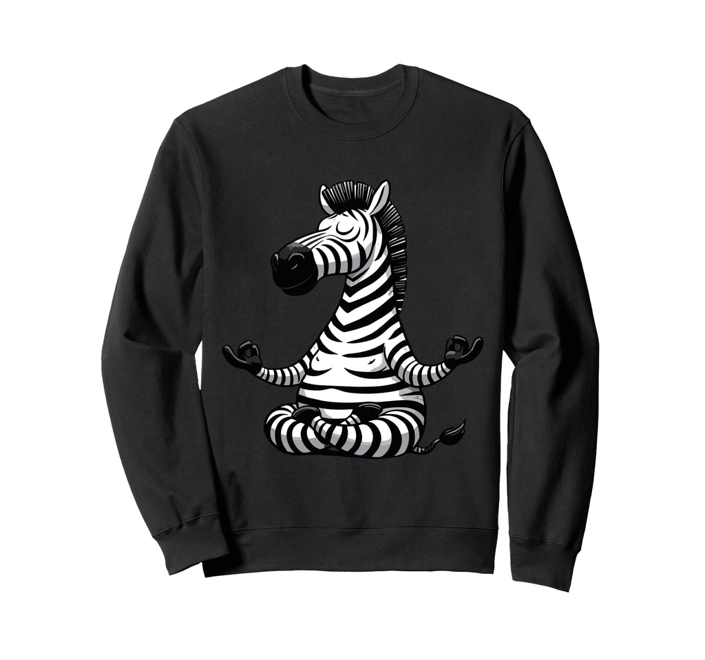 Meditation Zebra Yoga Pose Sweatshirt - Custom Art Print for Adults - T-Shirt, Sweatshirt, Hoodie
