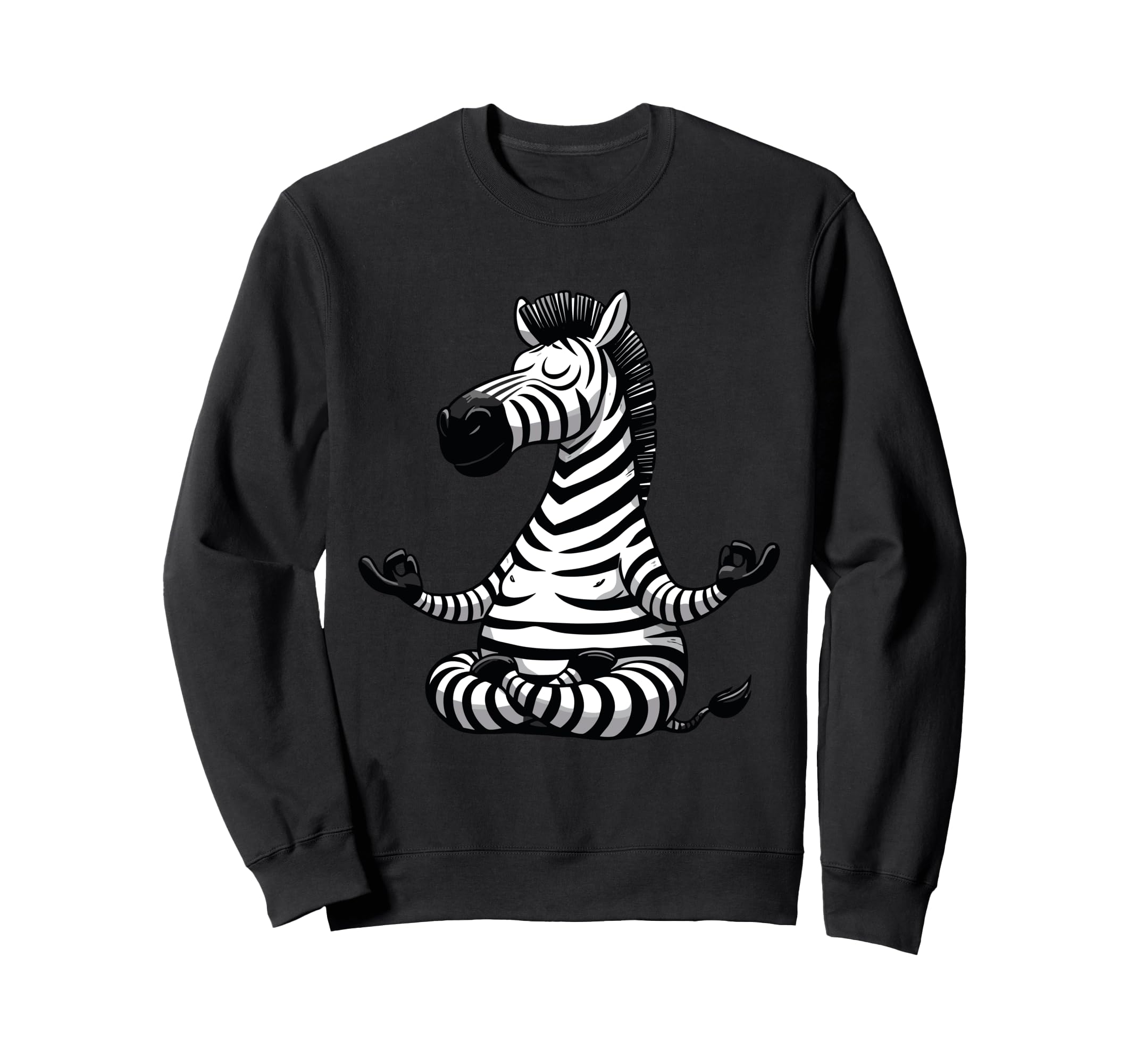 Meditation Zebra Yoga Pose Sweatshirt - Custom Art Print for Adults - T-Shirt, Sweatshirt, Hoodie