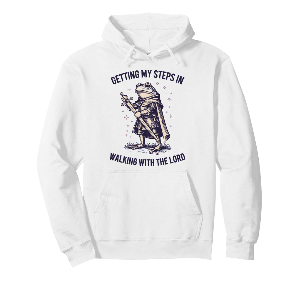 Getting My Steps Walking Lord Frog Hoodie - Casual Everyday Wear Unisex - T-Shirt, Sweatshirt, Hoodie
