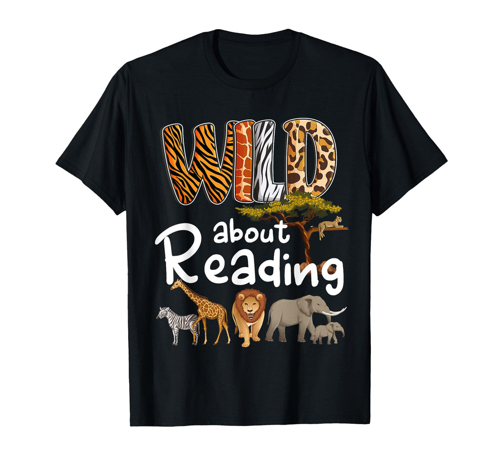 Wild About Reading Books Reader Lover T-Shirt - Unique Graphic Unisex - T-Shirt, Sweatshirt, Hoodie