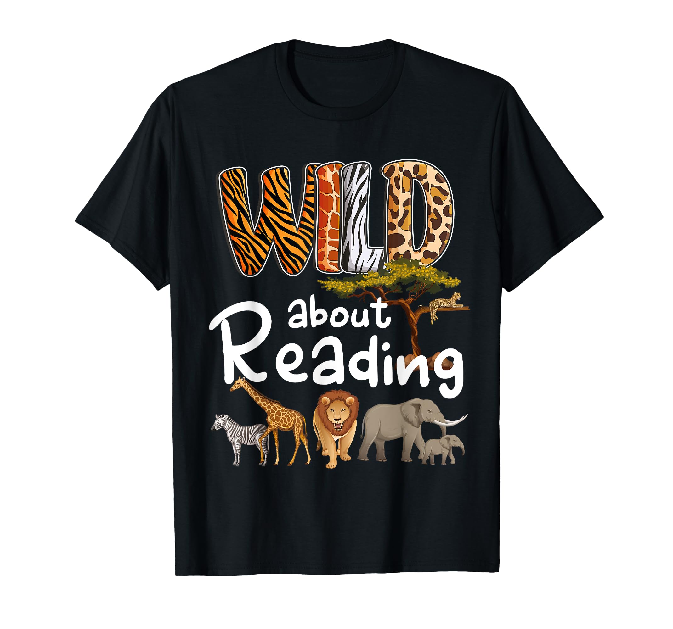 Wild About Reading Books Reader Lover T-Shirt - Unique Graphic Unisex - T-Shirt, Sweatshirt, Hoodie