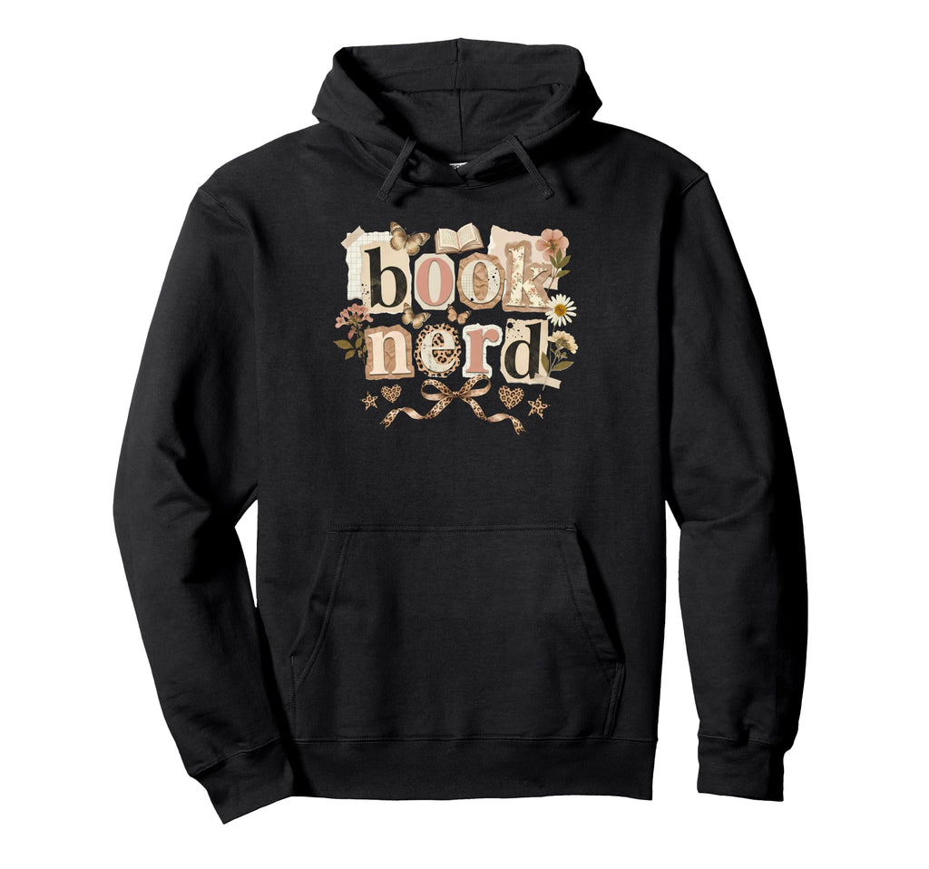 Book Nerd Floral Aesthetic Leopard Hoodie - Minimalist Print Men Women - T-Shirt, Sweatshirt, Hoodie