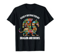 Easily Distracted Dragon And Books T-Shirt - Custom Art Print for Adults - T-Shirt, Sweatshirt, Hoodie