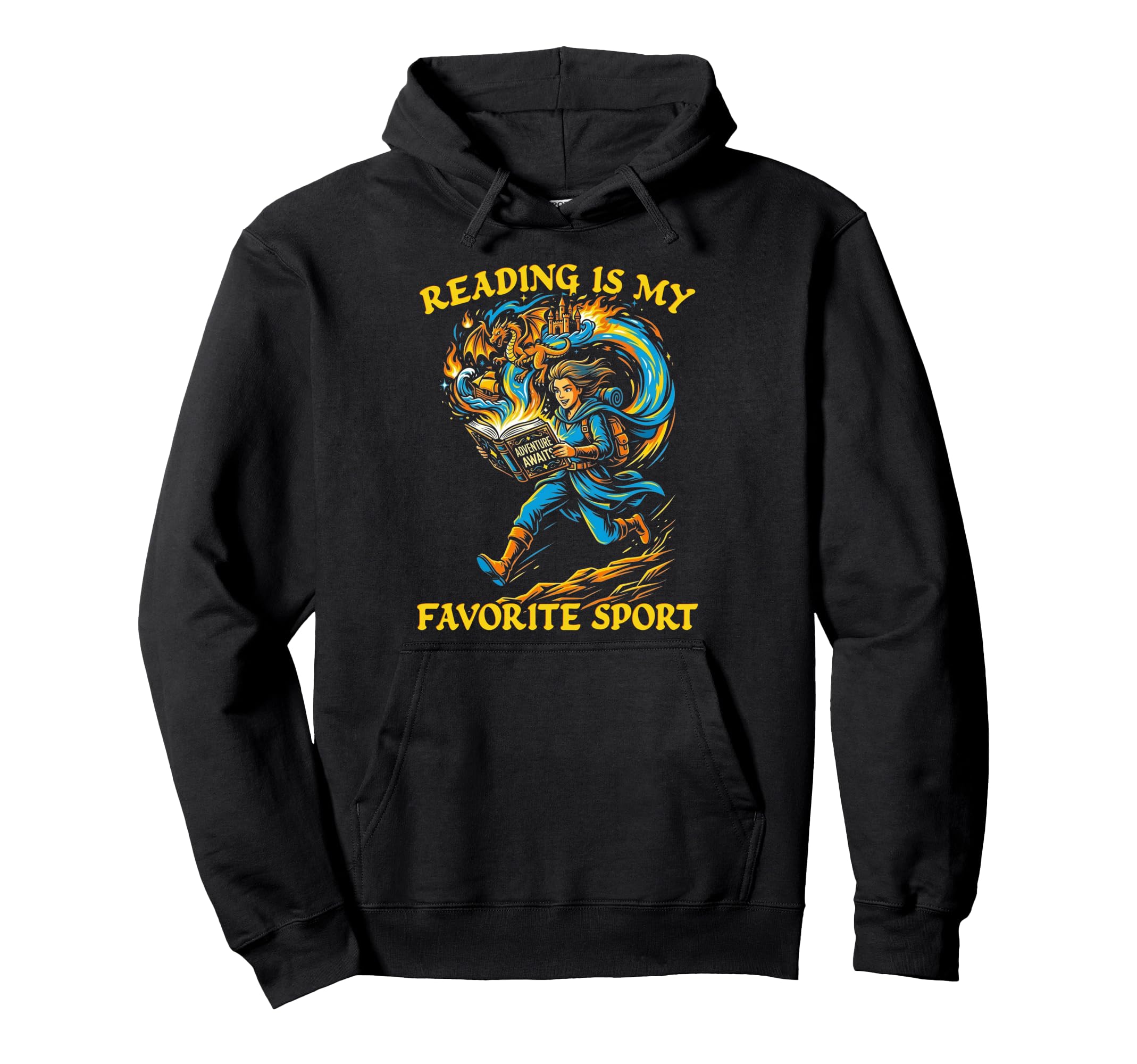 Reading Is My Favorite Sport Womens Hoodie - Novelty Apparel Unisex - T-Shirt, Sweatshirt, Hoodie