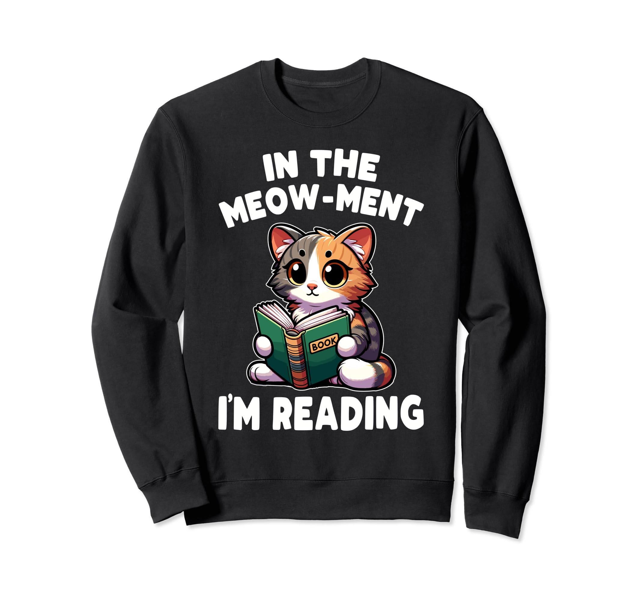 Reading Book Cat Library Reading Sweatshirt - Aesthetic Graphic Men Women - T-Shirt, Sweatshirt, Hoodie