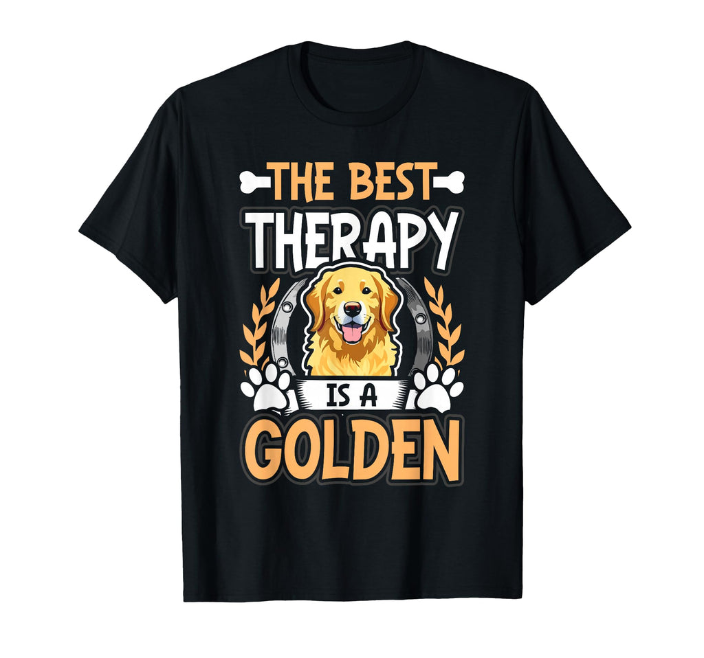 Best Therapy Is Golden Retriever T-Shirt - Fun Novelty Design for Adults - T-Shirt, Sweatshirt, Hoodie