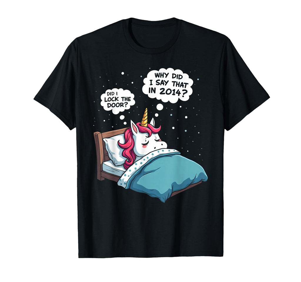 Funny Overthinker Unicorn Midnight T-Shirt - Minimalist Print Unisex - T-Shirt, Sweatshirt, Hoodie