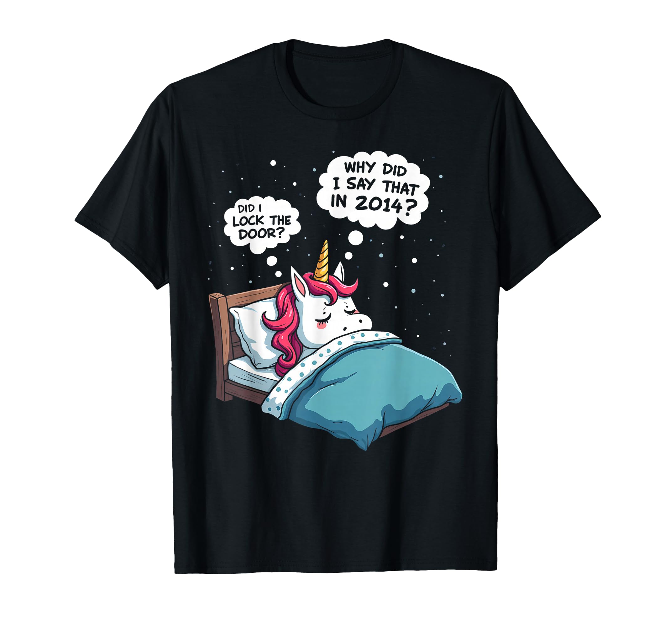 Funny Overthinker Unicorn Midnight T-Shirt - Minimalist Print Unisex - T-Shirt, Sweatshirt, Hoodie