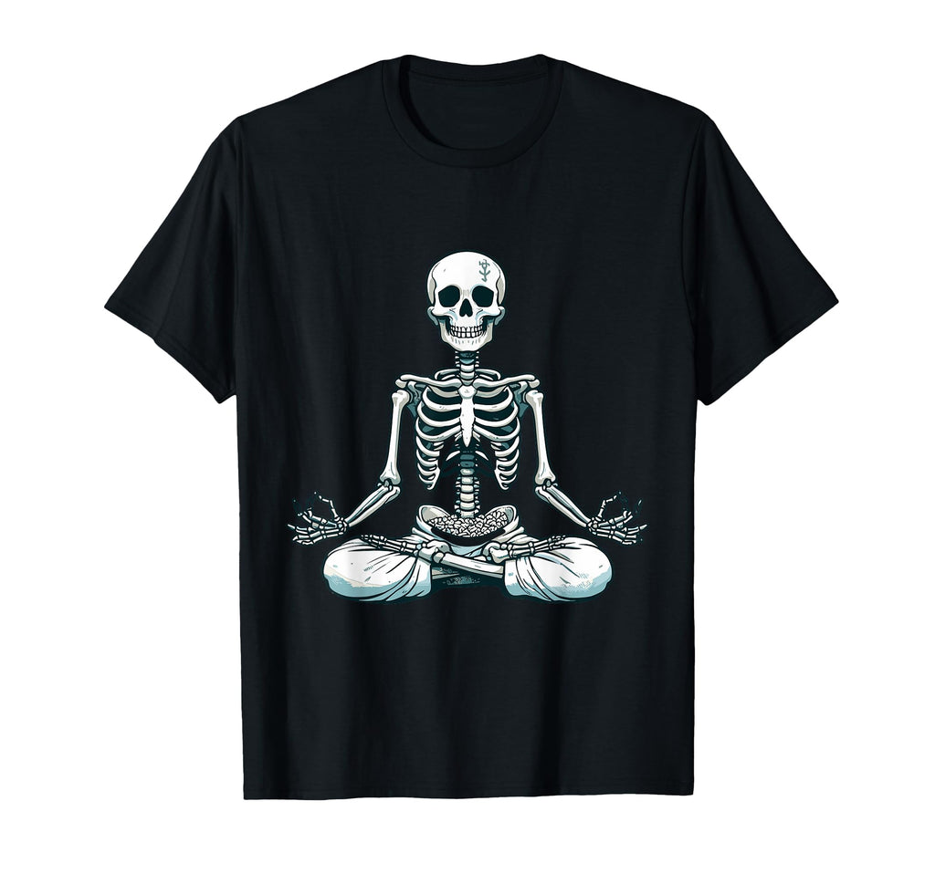 Meditation Skeleton Yoga Pose Relaxing T-Shirt - Trendy Graphic Men Women - T-Shirt, Sweatshirt, Hoodie