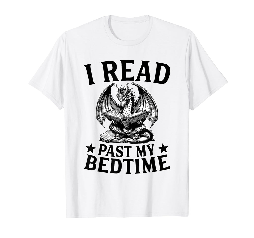 I Read Past My Bedtime Dragon T-Shirt - Minimalist Print for Adults - T-Shirt, Sweatshirt, Hoodie