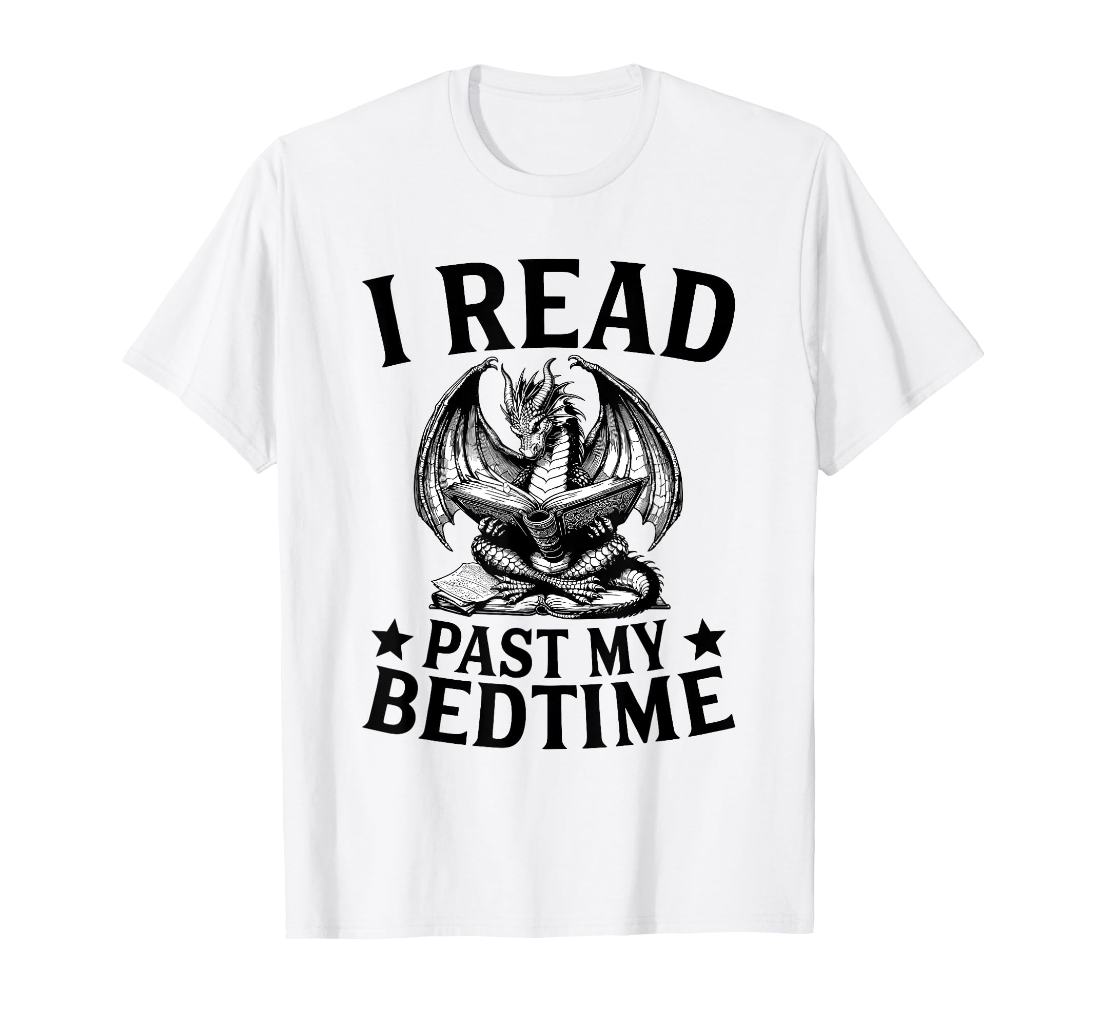 I Read Past My Bedtime Dragon T-Shirt - Minimalist Print for Adults - T-Shirt, Sweatshirt, Hoodie