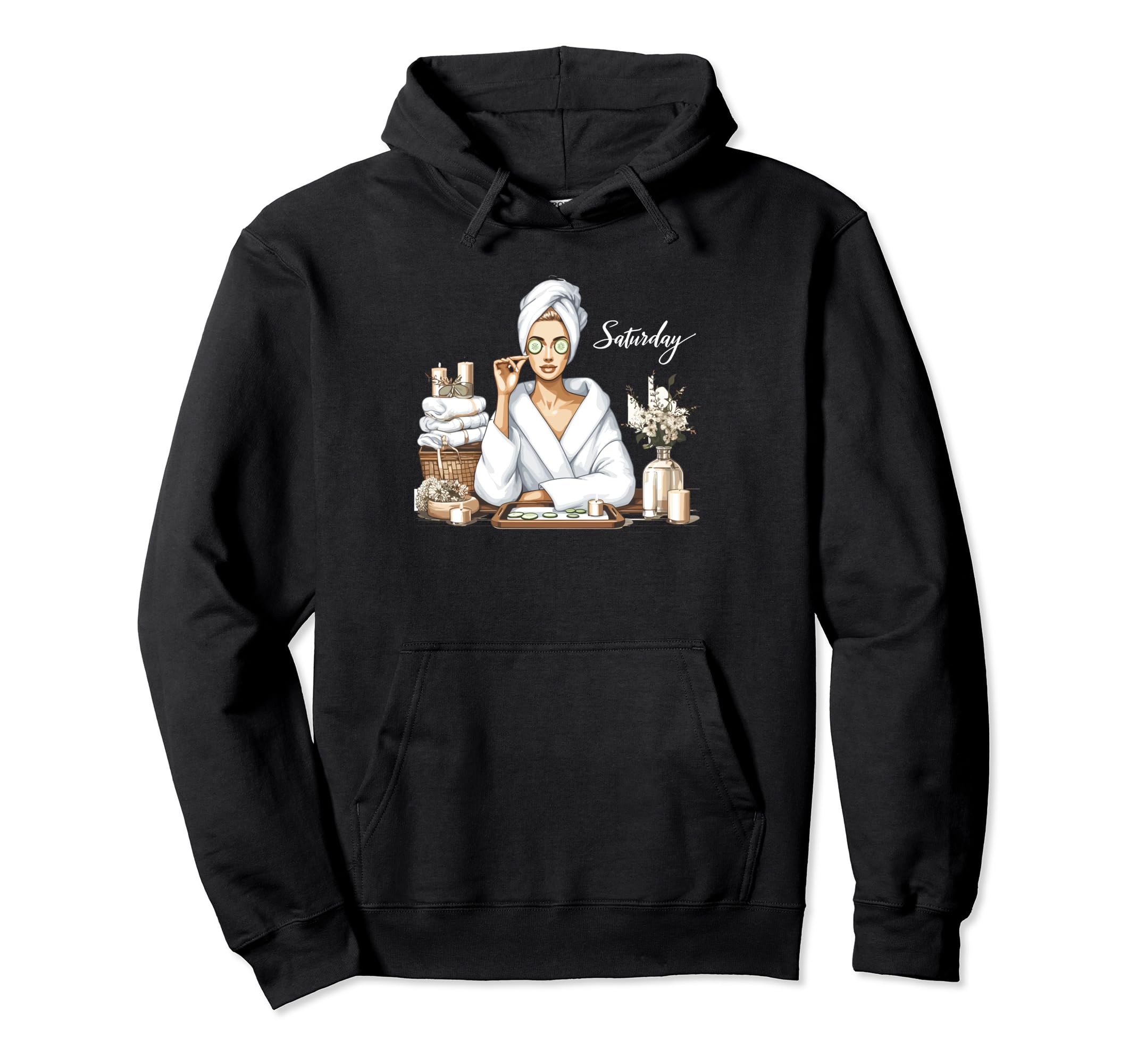 Saturday Spa Day Diva Self Care Self Hoodie - Minimalist Print for Adults - T-Shirt, Sweatshirt, Hoodie