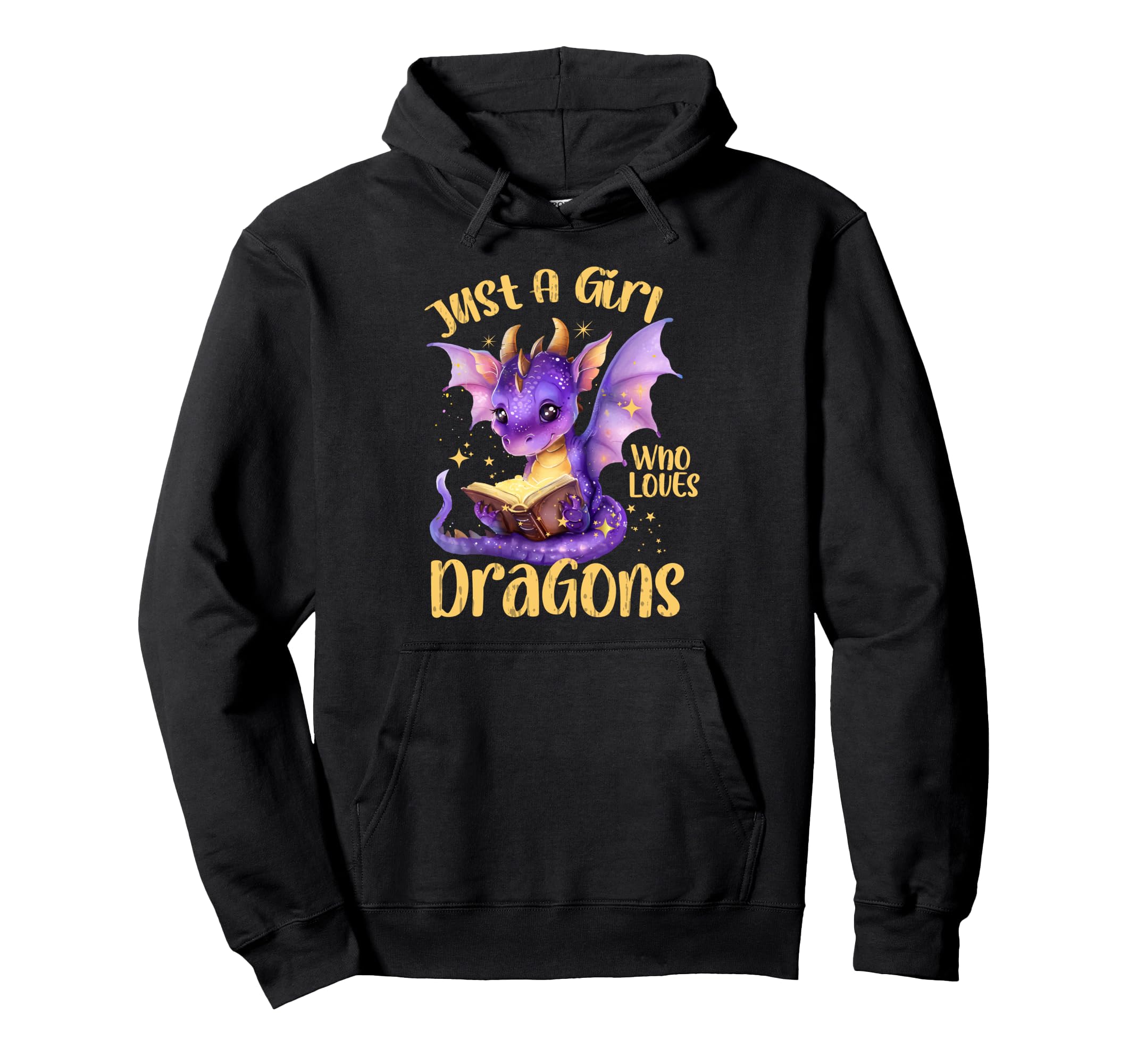 Just Who Loves Dragons Books Hoodie - Aesthetic Graphic for Adults - T-Shirt, Sweatshirt, Hoodie