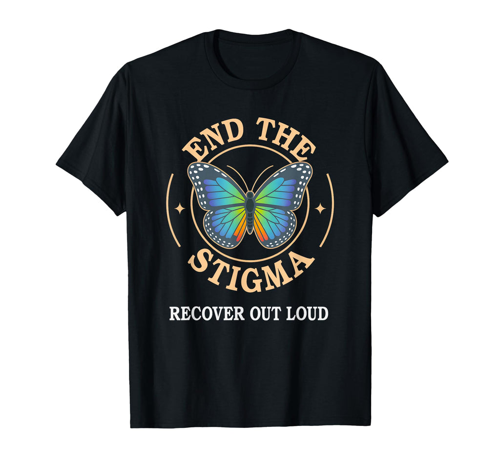End Stigma Sobriety Recovery Mode Aa T-Shirt - Fun Novelty Design Men Women - T-Shirt, Sweatshirt, Hoodie