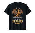 Literary Easily Distracted Dragons And T-Shirt - Custom Art Print Unisex - T-Shirt, Sweatshirt, Hoodie
