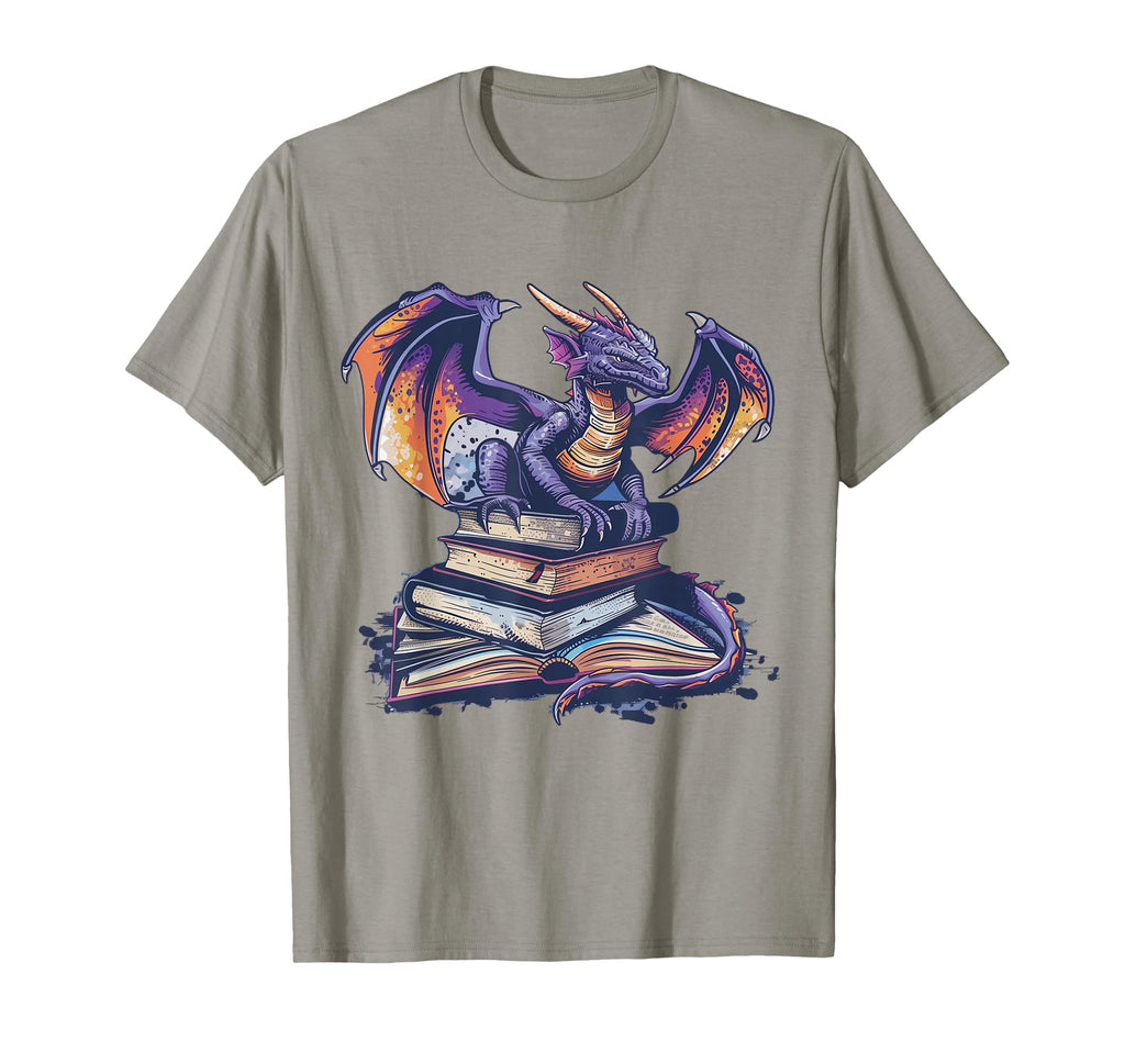Book Lover Dragon Reading Fantasy T-Shirt - Streetwear Style Men Women - T-Shirt, Sweatshirt, Hoodie