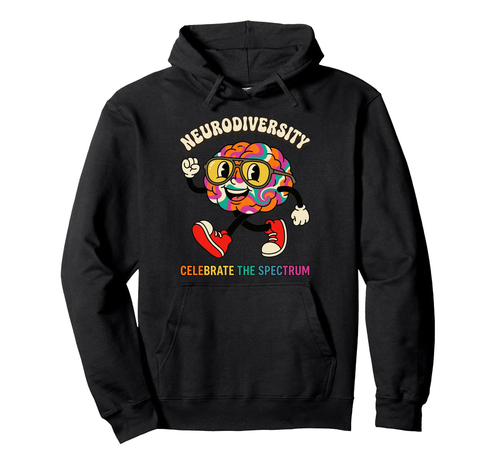 Neurodiversity Celebrate Spectrum Brain Hoodie - Graphic Print Unisex - T-Shirt, Sweatshirt, Hoodie