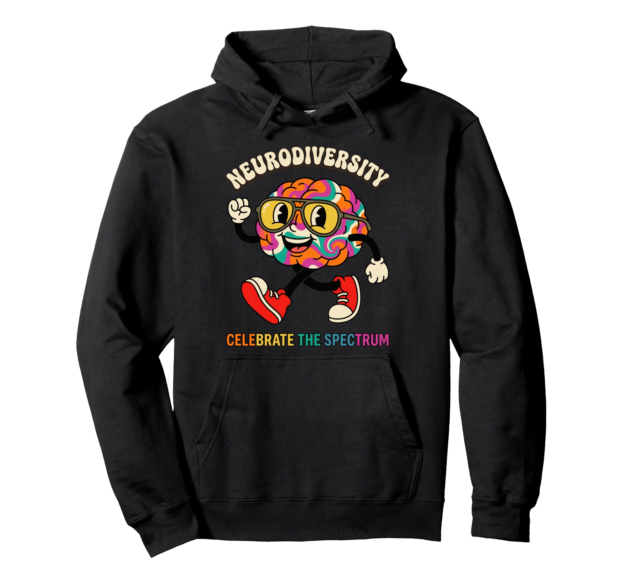 Neurodiversity Celebrate Spectrum Brain Hoodie - Graphic Print Unisex - T-Shirt, Sweatshirt, Hoodie