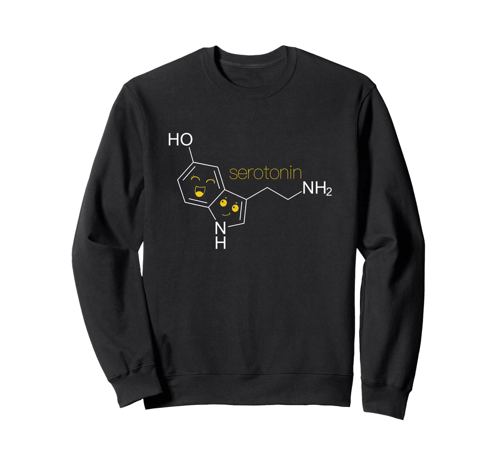 Funny Serotonin Molecule Science Sweatshirt - Minimalist Print Men Women - T-Shirt, Sweatshirt, Hoodie