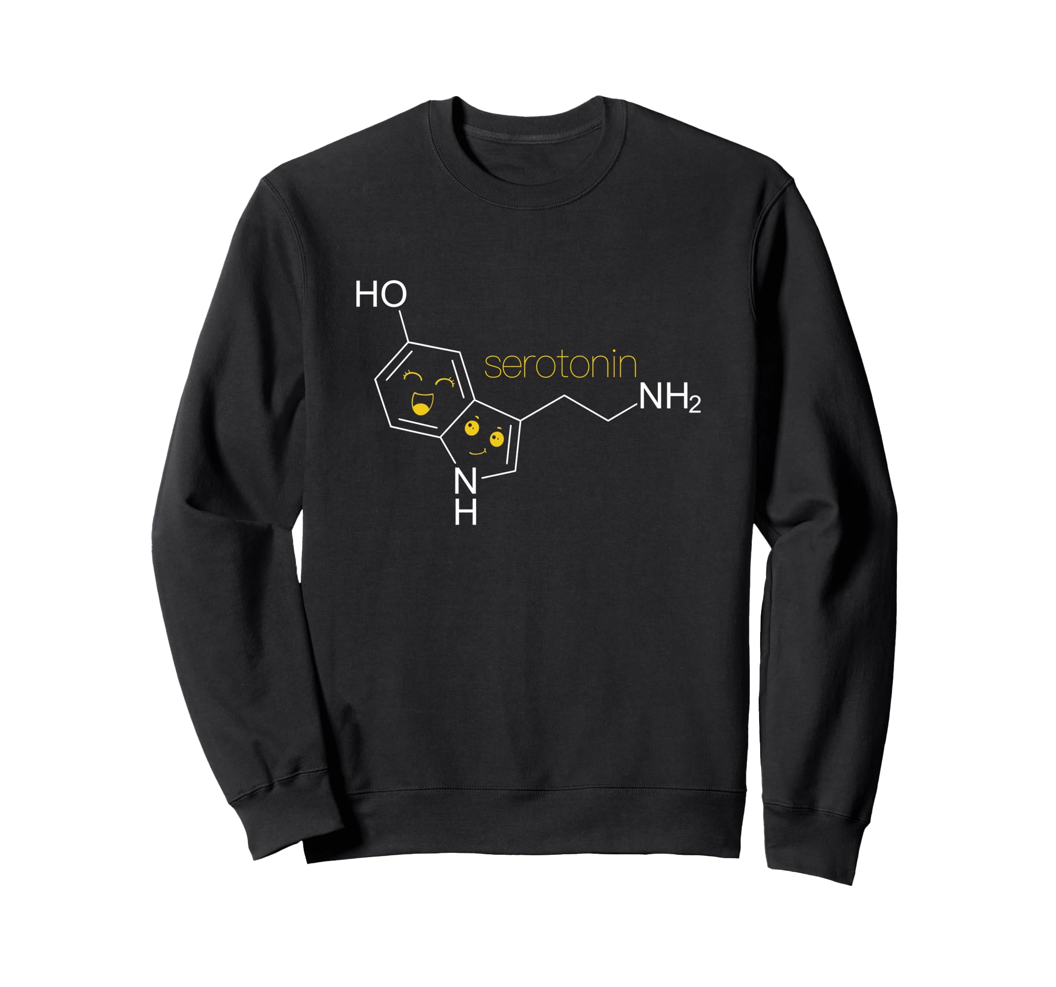 Funny Serotonin Molecule Science Sweatshirt - Minimalist Print Men Women - T-Shirt, Sweatshirt, Hoodie