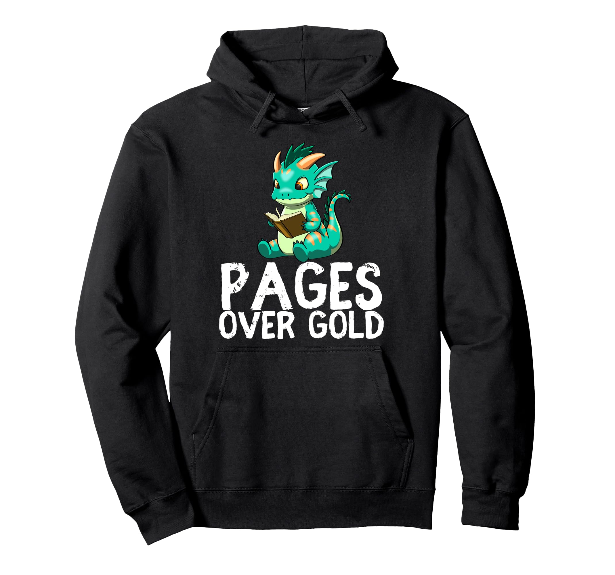 Dragon Reading Book Worm Nerd School Hoodie - Minimalist Print for Adults - T-Shirt, Sweatshirt, Hoodie
