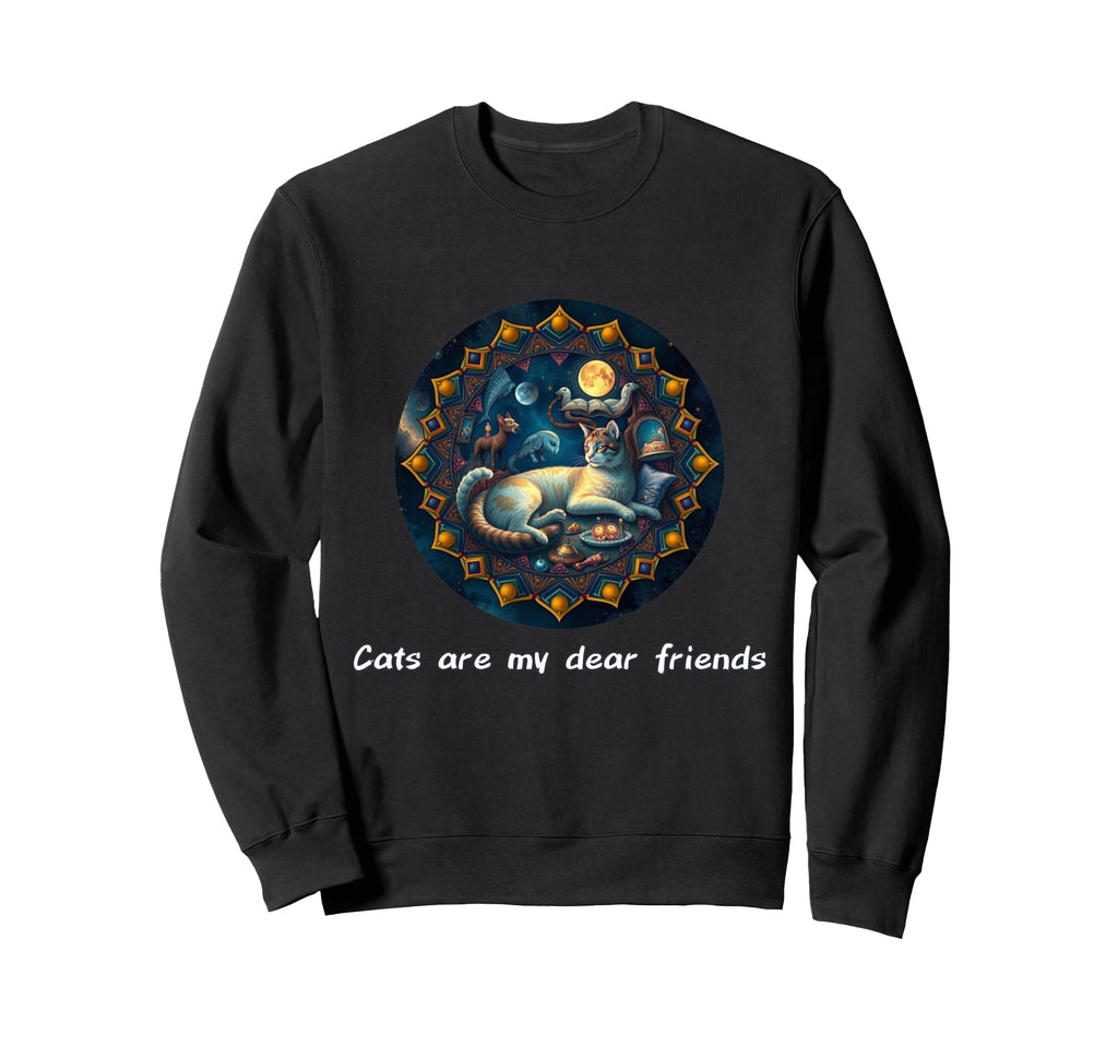 Cats Are My Best Friends Sacred Sweatshirt - Minimalist Print Men Women - T-Shirt, Sweatshirt, Hoodie