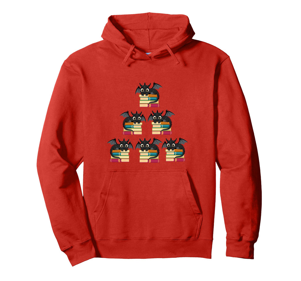Dragons And Books Winged Dragon Hoodie - Unique Graphic for Adults - T-Shirt, Sweatshirt, Hoodie