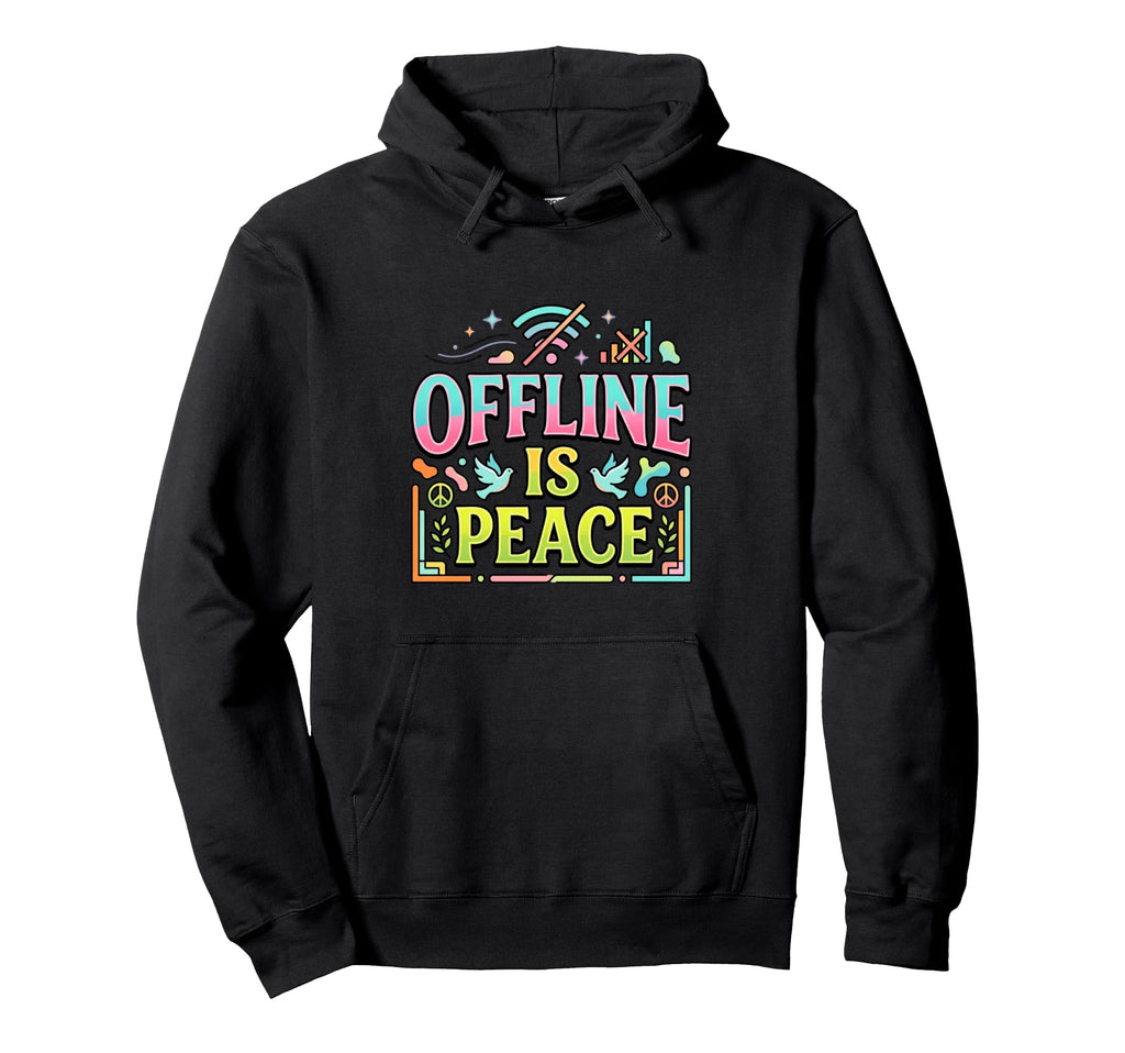 Offline Mode Quiet Mind Digital Detox Hoodie - Trendy Graphic for Adults - T-Shirt, Sweatshirt, Hoodie