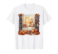 Reading Nook Surrounded Pumpkins T-Shirt - Aesthetic Graphic Men Women - T-Shirt, Sweatshirt, Hoodie