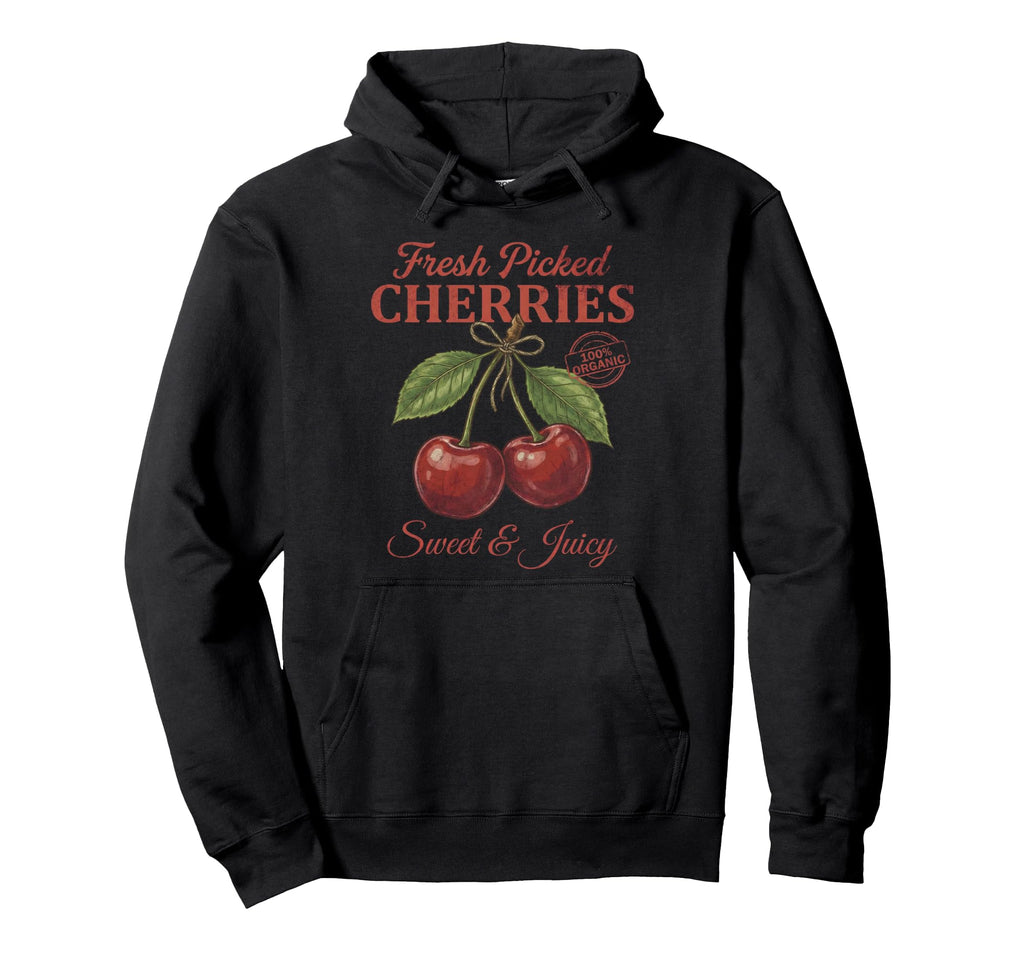 Cherry Farmers Market Fresh Picked Hoodie - Novelty Apparel for Adults - T-Shirt, Sweatshirt, Hoodie