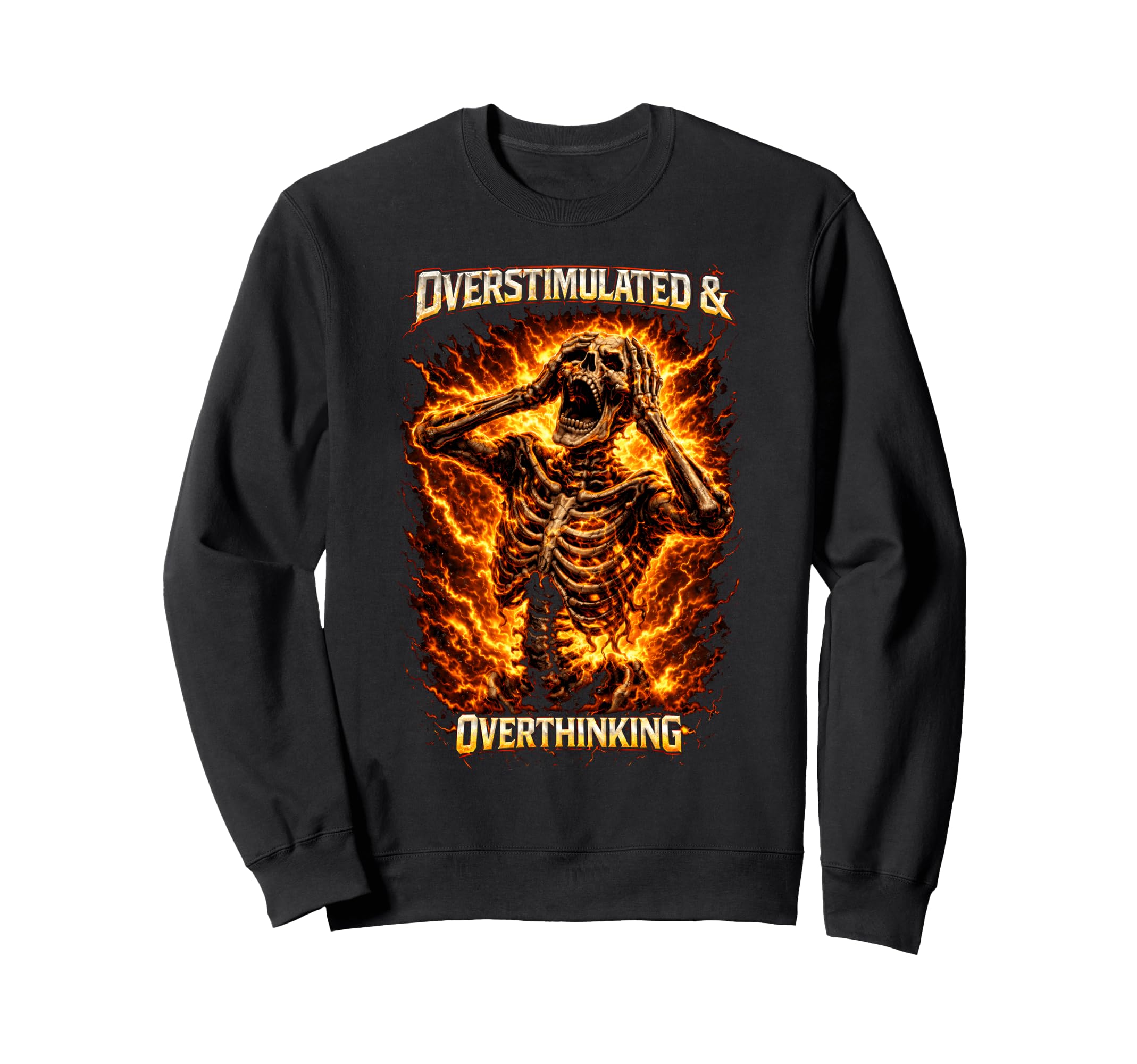 Funny Overstimulated And Sweatshirt - Minimalist Print Men Women - T-Shirt, Sweatshirt, Hoodie
