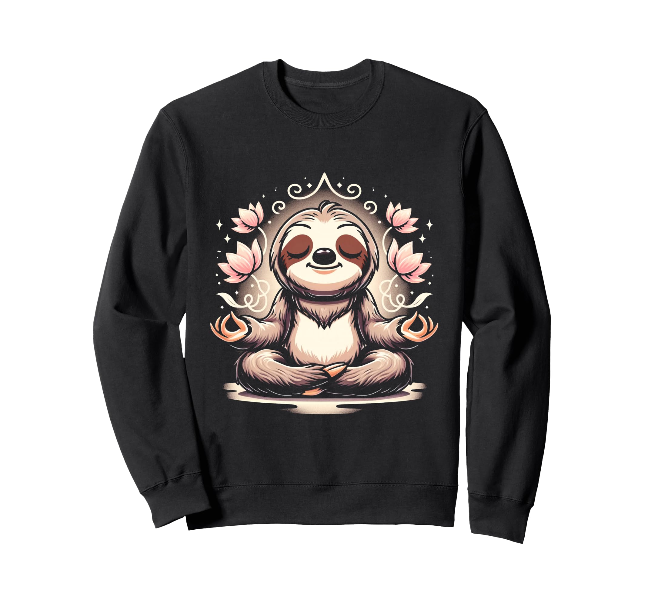 Zen Sloth Meditation Spiritual Sweatshirt - Minimalist Print for Adults - T-Shirt, Sweatshirt, Hoodie