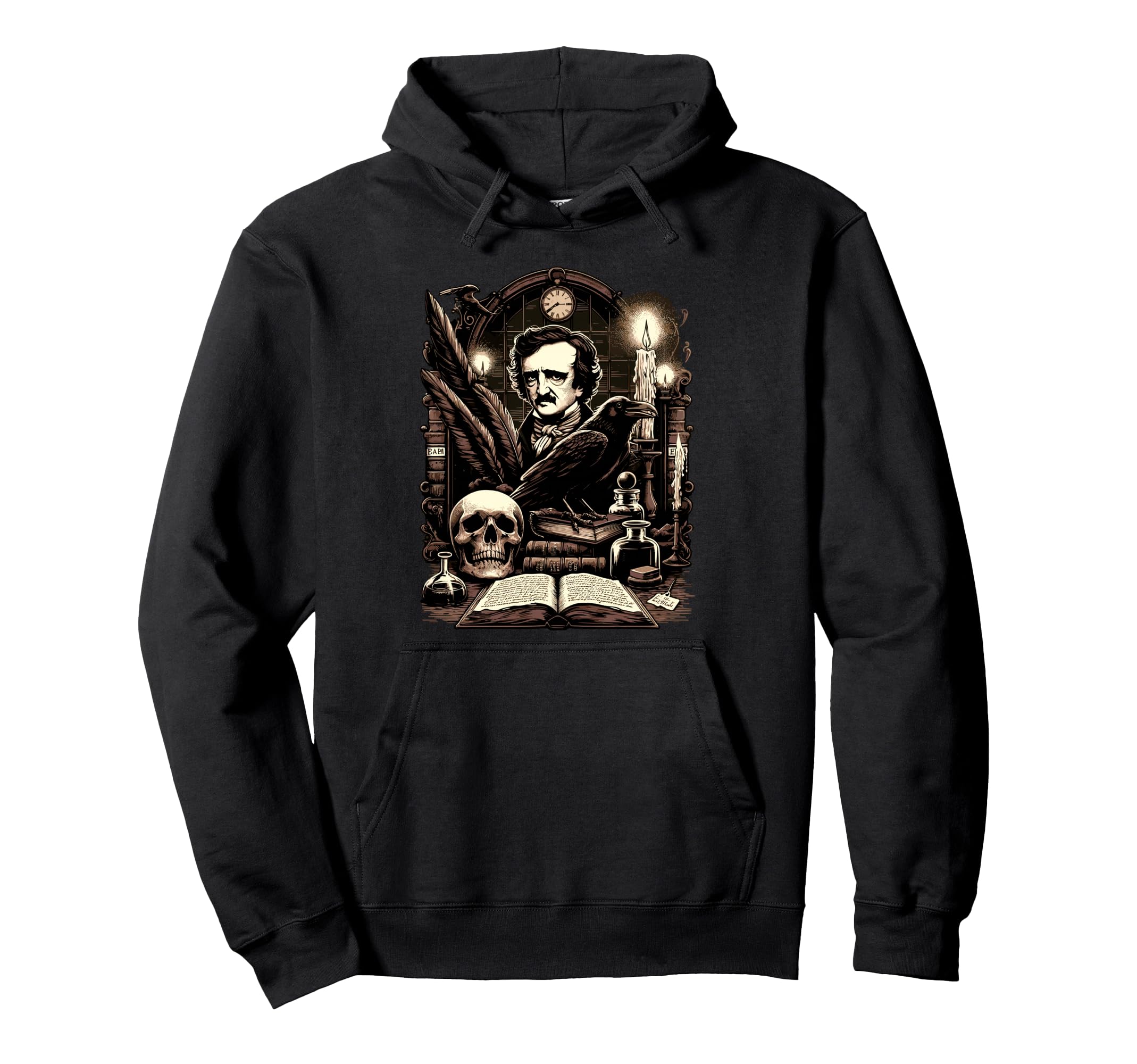 Edgar Allan Poe Raven Gothic Literature Hoodie - Aesthetic Graphic Unisex - T-Shirt, Sweatshirt, Hoodie