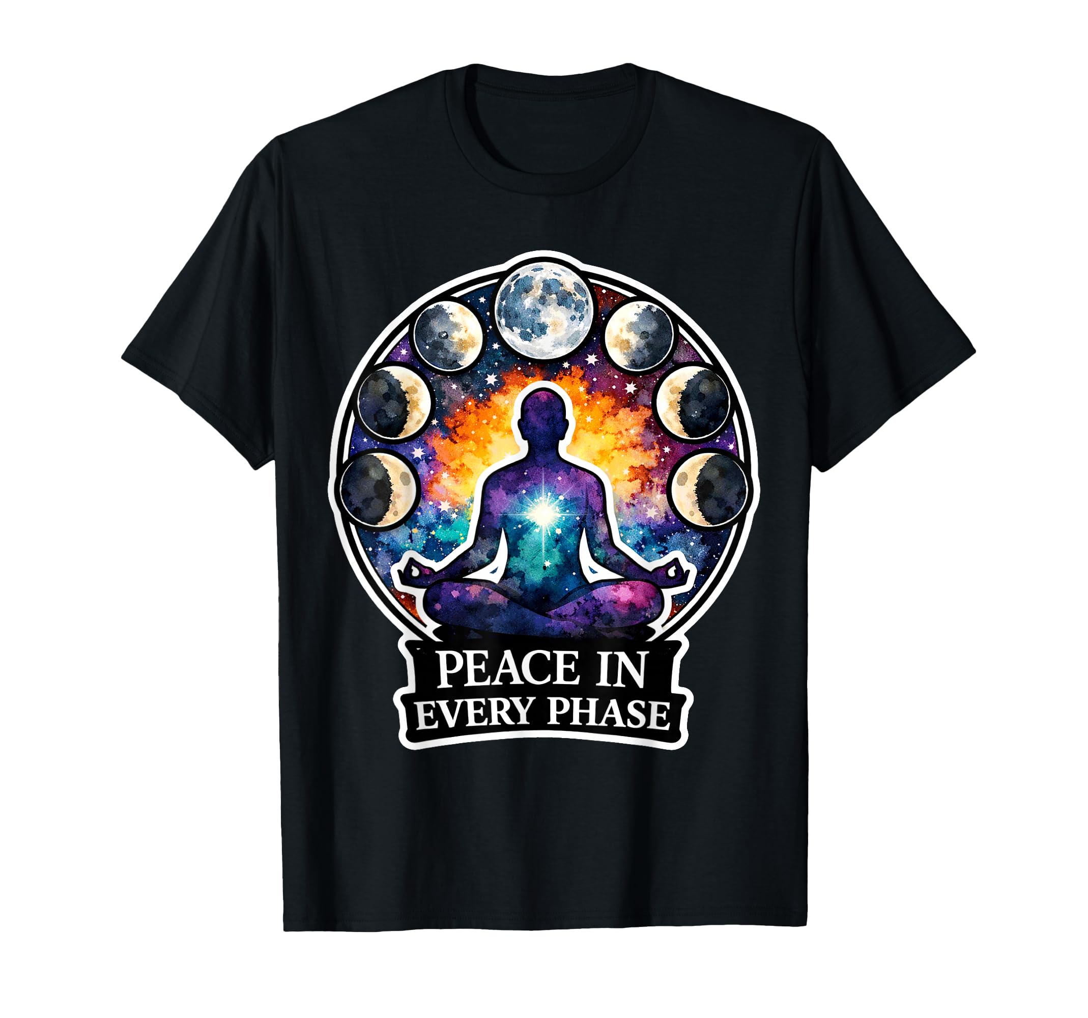 Moon Meditation Lunar Mindfulness T-Shirt - Minimalist Print Men Women - T-Shirt, Sweatshirt, Hoodie