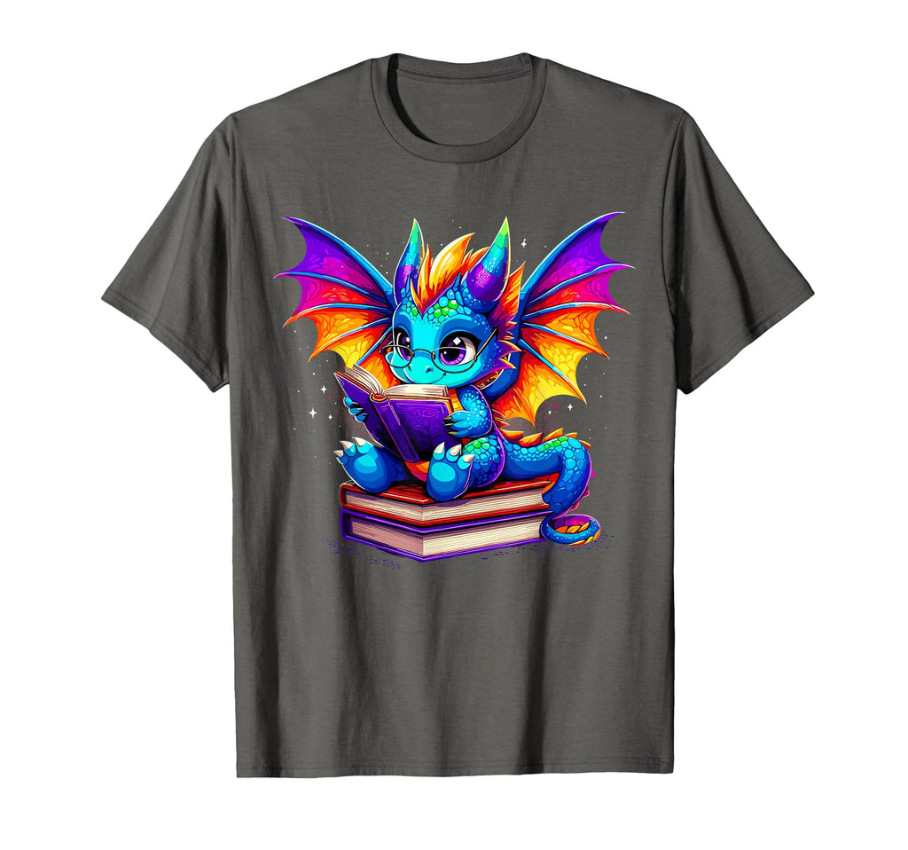 Dragon Reading Book Bookworm Book T-Shirt - Trendy Graphic Men Women - T-Shirt, Sweatshirt, Hoodie