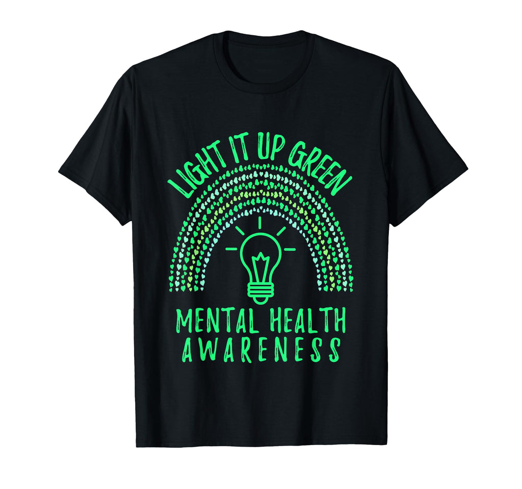 Light It Up Green Mental Health Awareness T-Shirt - Unique Graphic Unisex - T-Shirt, Sweatshirt, Hoodie