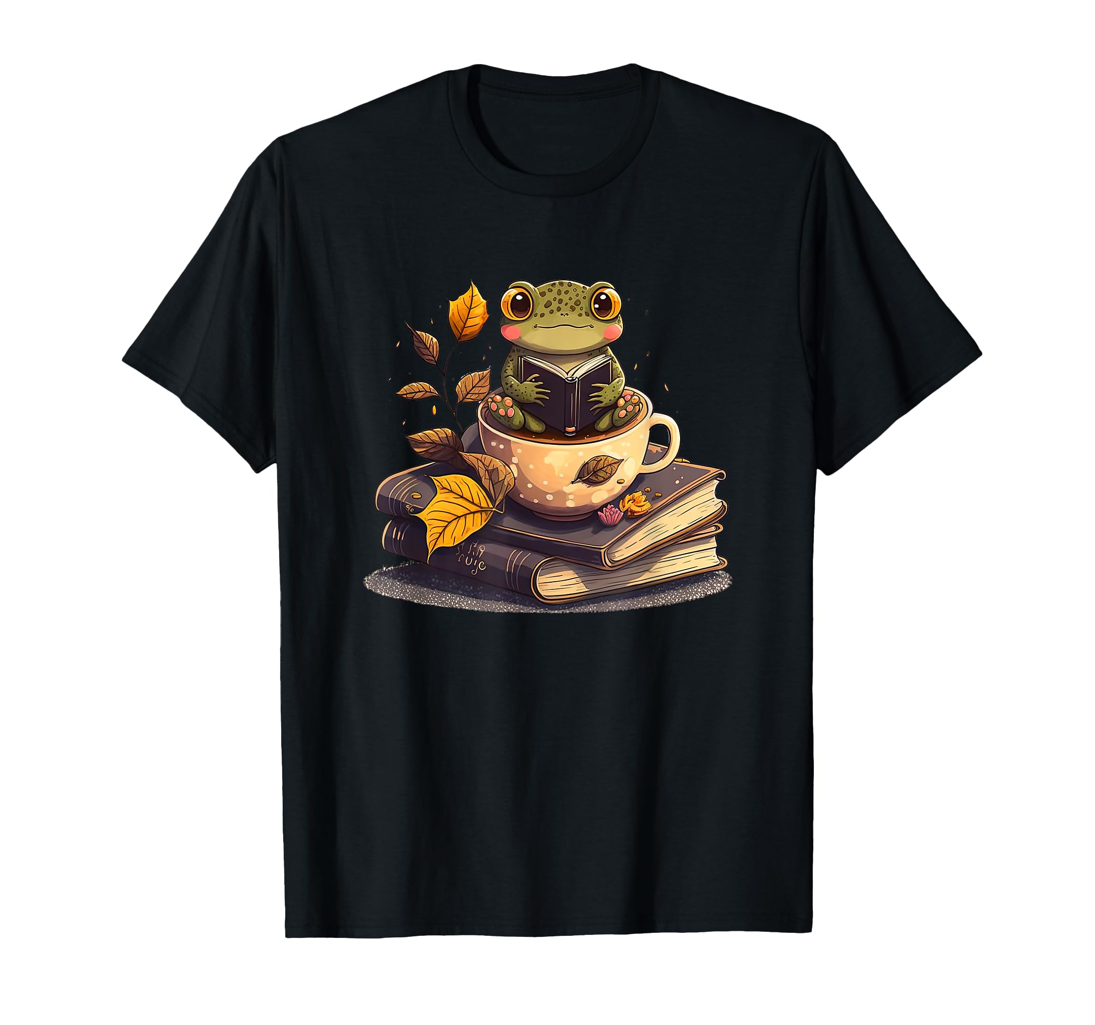 Coffee Loving Frog Reading Books T-Shirt - Casual Everyday Wear for Adults - T-Shirt, Sweatshirt, Hoodie