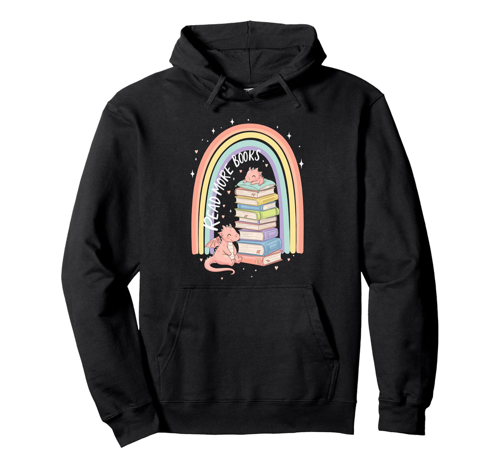 Read More Books Dragon Rainbow Hoodie - Casual Everyday Wear for Adults - T-Shirt, Sweatshirt, Hoodie